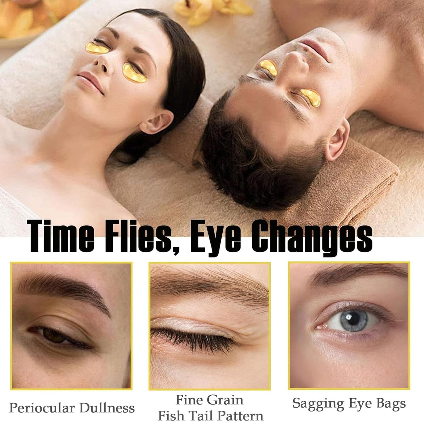 30PCS Lip Masks & 24k Gold Eye Mask, Collagen Eye Mask for Puffy Eyes and Dark Circles Treatments Under Eye Bags,Effectively Nourishes the Lip & Eye Skin,Anti-Aging Eye Patches and Lip Mask