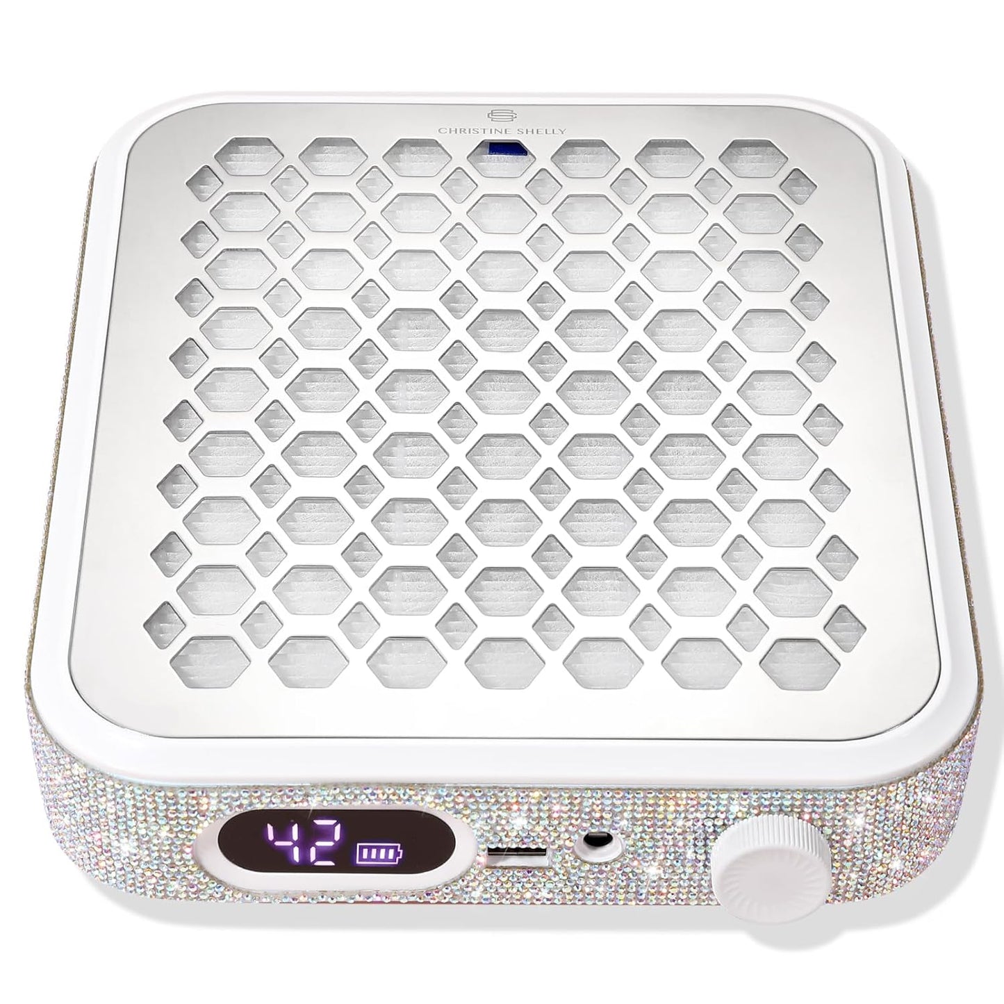 Nail Dust Collector, Rechargeable Dust Collector Nail Tech, Powerful Vacuum Fan Vent Dust Collector Extractor Dust Suction Machine for Acrylic Nails Polishing, Nail Salon&Home, White