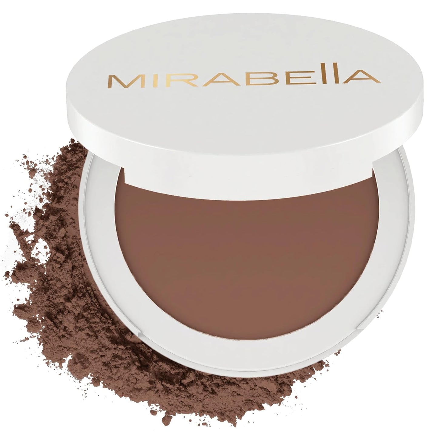Mirabella Invincible Pure Pressed Powder Foundation - Buildable Mineral Makeup & Blurring Setting Powder for All Skin Types - HD Matte Finishing - Deep D14