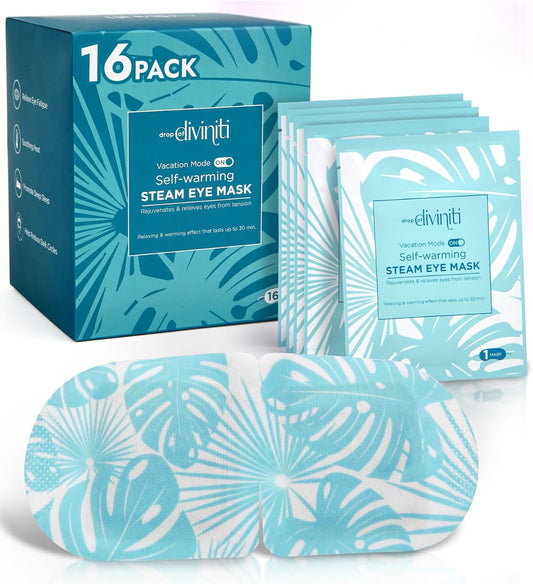 16-Pack Steam Eye Mask - Self Warming Heated Eye Mask for Dry Eyes, Up to 110F Degrees, Fast Soothing Relief - Puffy Eyes, Insomnia, Migraine - Stye Eye Treatment - Warm Compress for Eyes DiviniTi