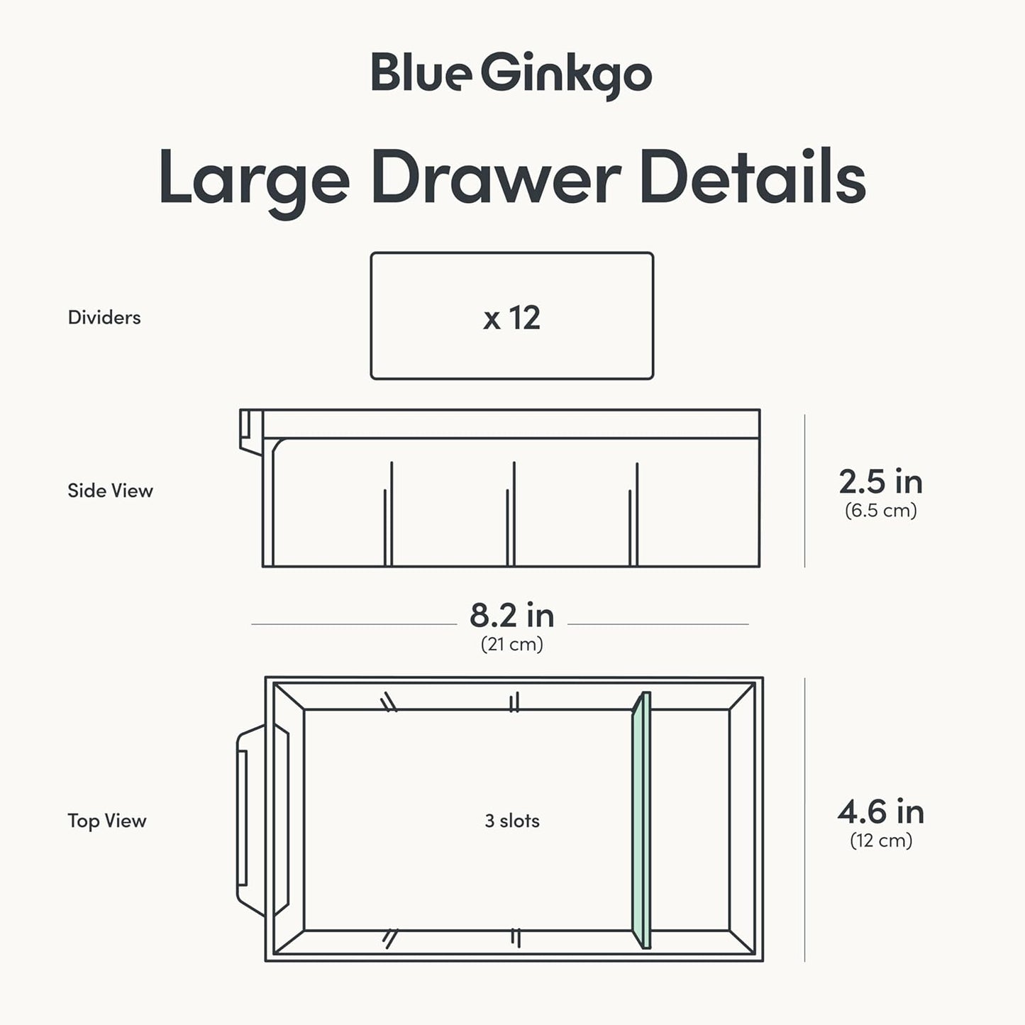 Blue Ginkgo Large 12-Drawer Cabinet – Stackable Clear Organizer for Hardware, Beads, Plastic Bricks, Office, and Craft Storage (Made in Korea, Yellow)