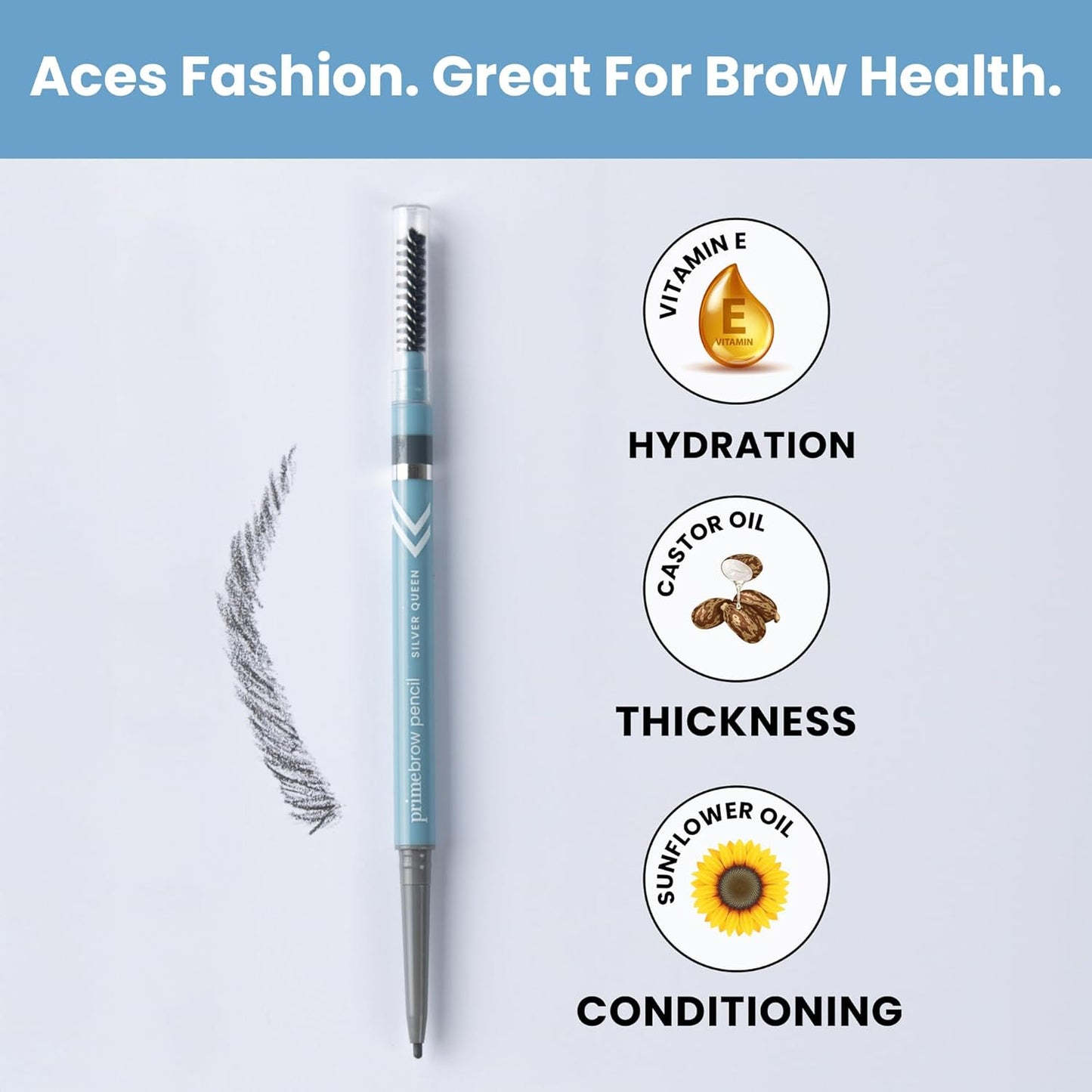 PrimeBrow Pencil for Mature Women – Ultra-Precise Tip for Natural, Hair-Like Strokes – Smudge-Proof & Long-Lasting Wear – Great for Thinning, Sparse, or Graying Brows (Taupe)
