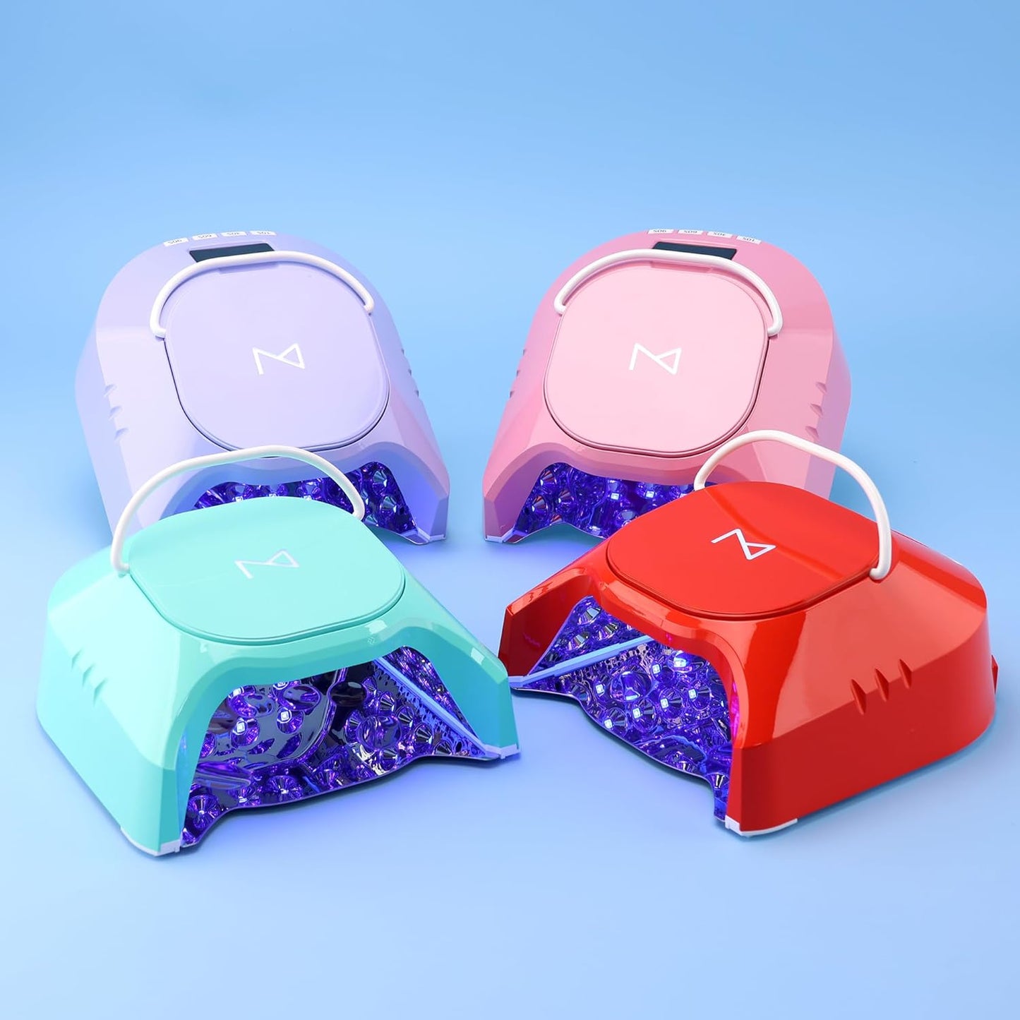 M - GlowPro Professional Hybrid 86W Wireless Rechargeable UV LED Nail Curing Lamp Cordless Nail Dryer for Gel Nails, Manicure, Pedicure (Purple)