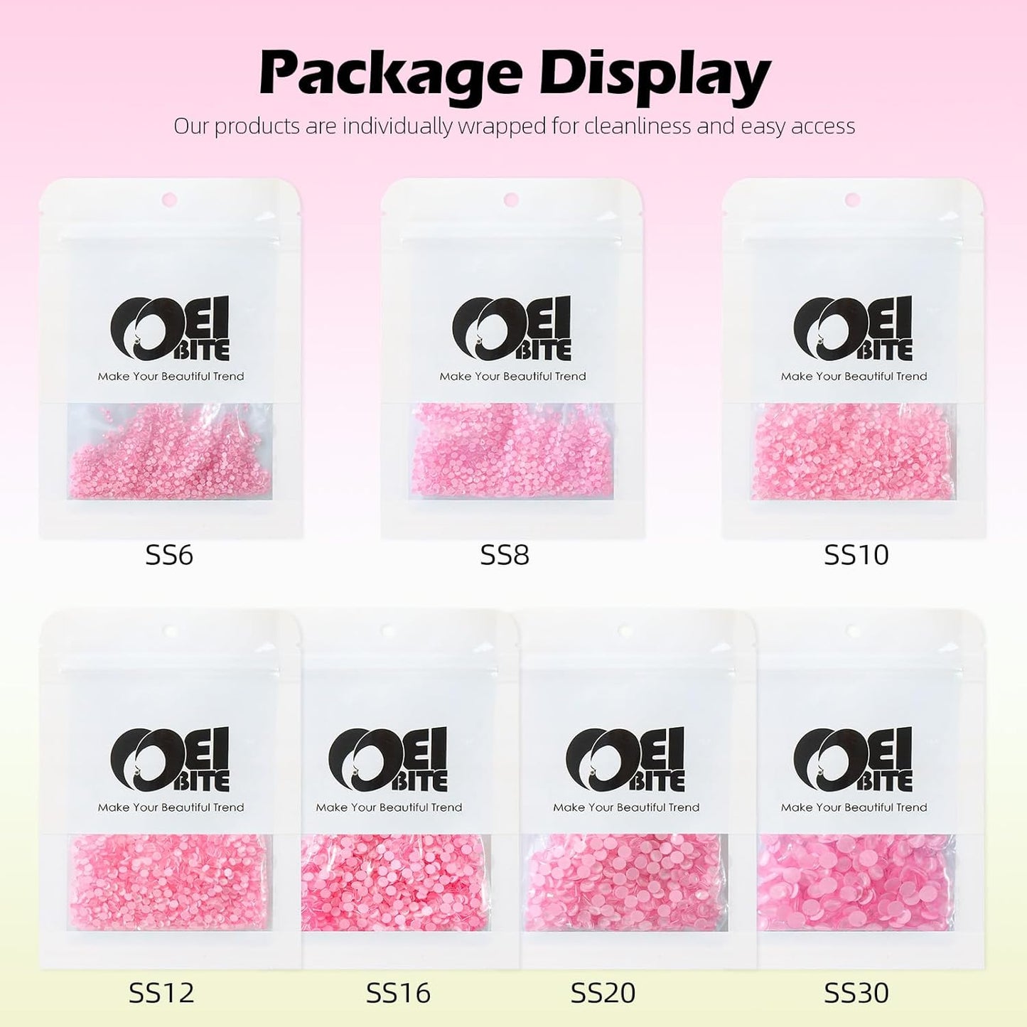 Mocha Rose Flatback Rhinestones, Glass Rhinestones for Nail Art and Craft, Glue Fix, Loose Crystal Gemstones(Mocha Rose, SS12, 1440pcs, 2.9-3.0mm)