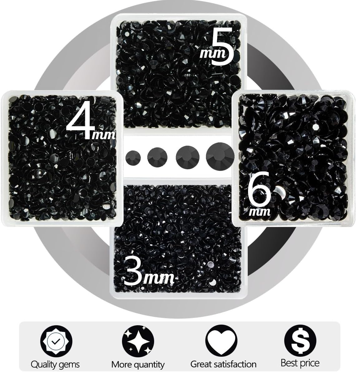 Pure Black Resin Rhinestones w B7000 Jewelry Glue for Bedazzling Crafting 3mm 4mm 5mm 6mm Flatback Jelly Stones Bulk Diamonds Gems Charms for Nails Face Eyes Makeup Body Tumblers Decor Crafts