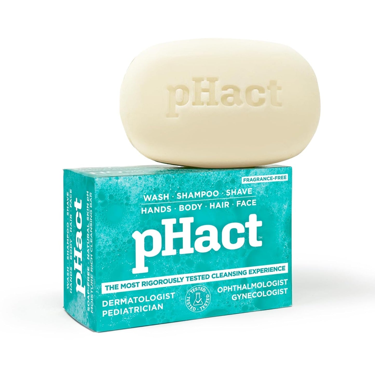 ANDREW LESSMAN pHact Moisture-Rich, Soap-Free Cleansing Bar. Natural Skin pH. Fragrance-Free. All Skin Types - Even Sensitive Skin. Hypoallergenic. Dermatologist Tested. 12 Pack 4.25 oz each