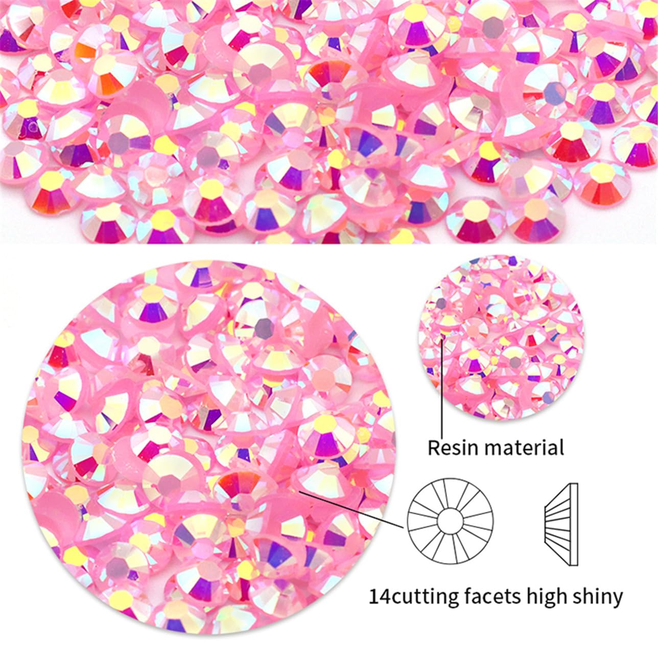 4500 Pcs SS12 3mm AB Flatback Rhinestones for Nails Art Crafts Glitter Round Shine Gems Crystals DIY Clothes Shoes （Dark Pink AB）