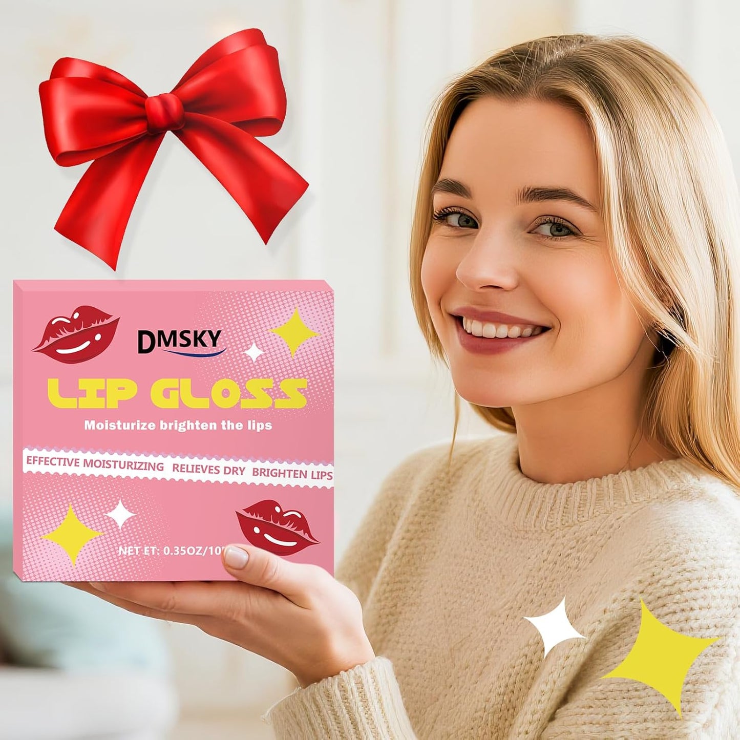 Dmsky 24 Pack Lip Gloss Set, 12 Colors Lip Oil for Dry Cracked Lips, Moisturizing Lip Balm Infused with Vitamin E for a Sheer Tint Of Color