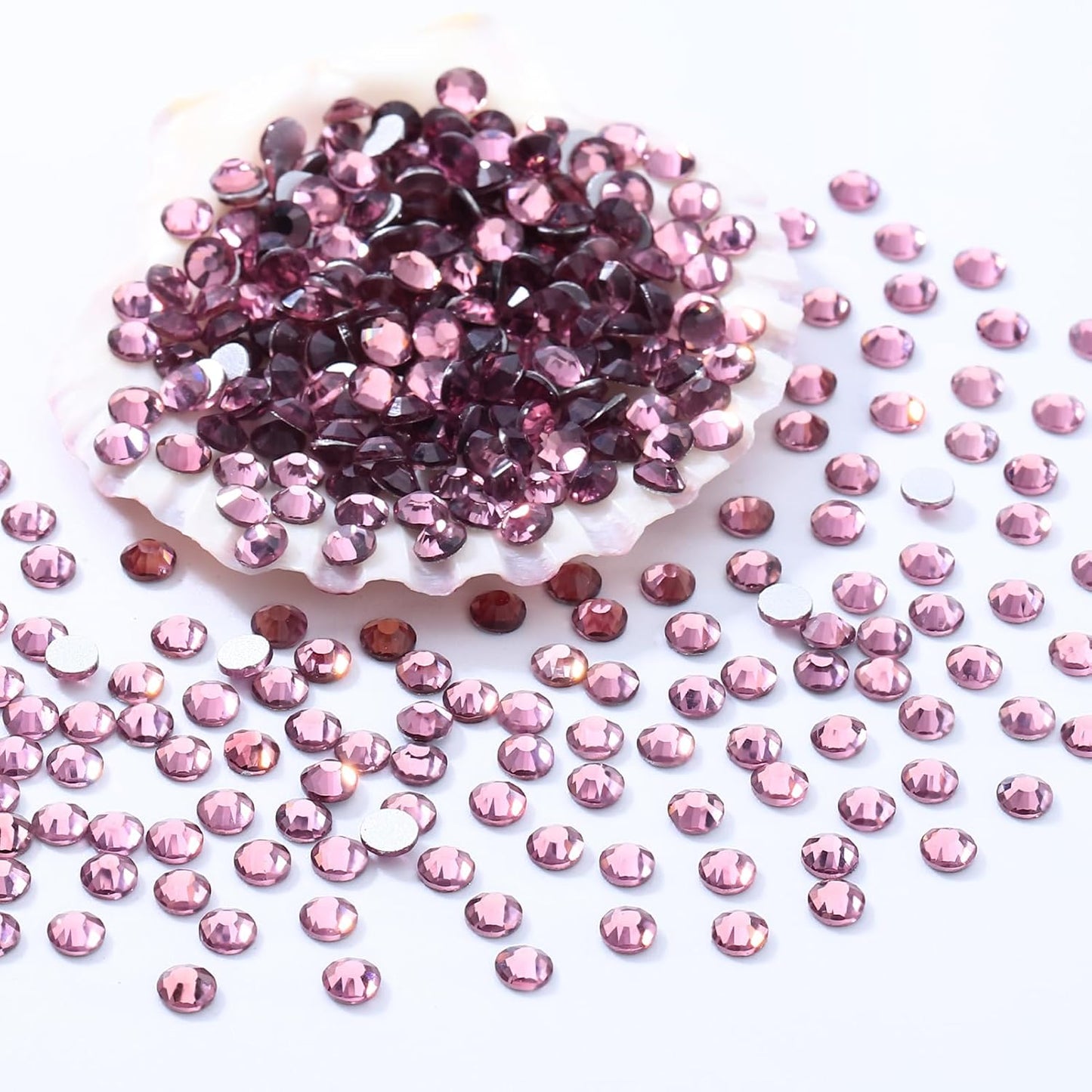 Light Amethyst Flatback Rhinestones, Glass Rhinestones for Nail Art and Craft, Glue Fix, Loose Crystal Gemstones(Lt.Amethyst, SS8, 1440pcs, 2.3-2.5mm)