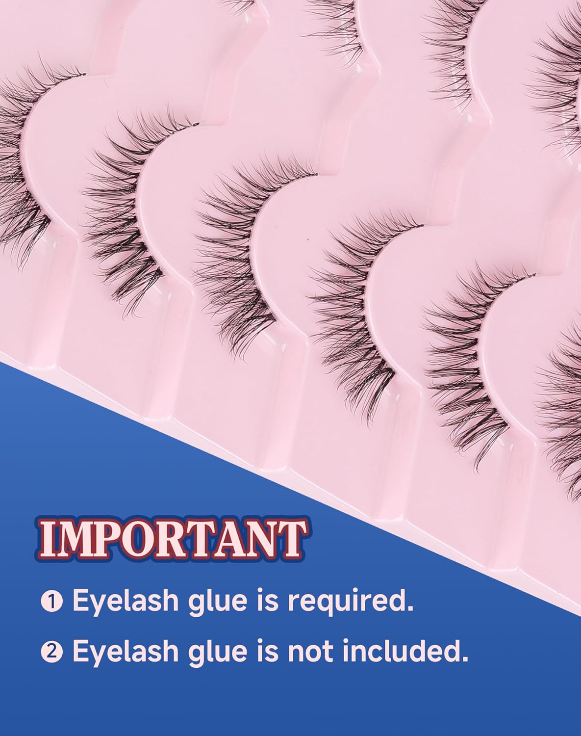 Short Cat Eye Lashes Clear Band False Eyelashes Wispy Natural Look Flared Strip Eyelash Soft Fluffy Lashe Pack 7 Pairs SF-10