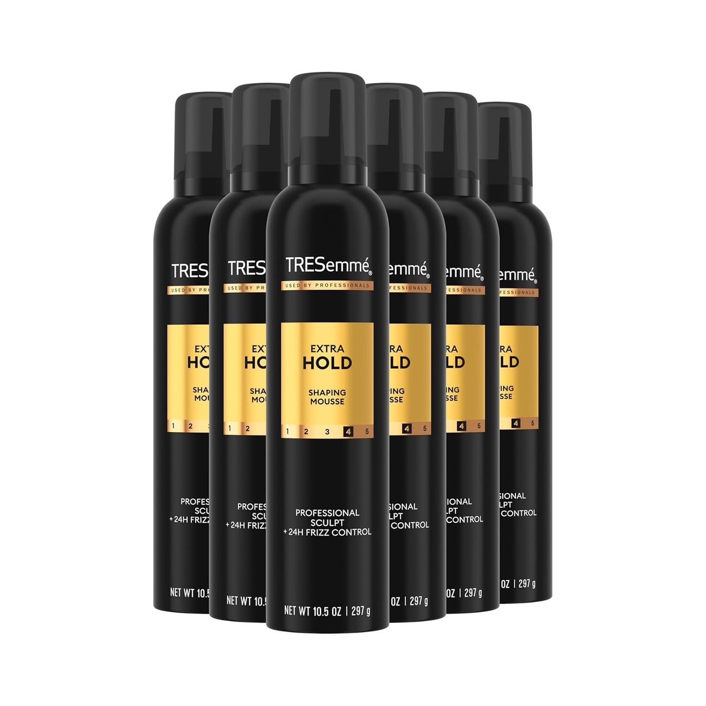 TRESemmé Hair Mousse Pack of 6 Extra Hold For 24H Touchable Hold & Volume with Pro Lock Tech 10.5 FL Oz