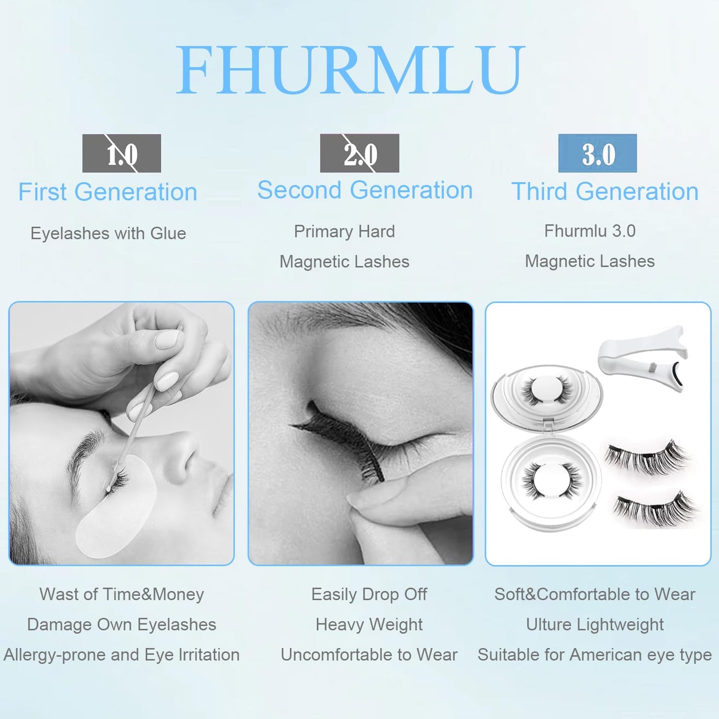 Ealra Craft Magnetic Eyelashes with Applicator,Reusable Magnetic Eyelashes Natural Look,Easy to Wear and Remove Soft Lashes kit(Natural+Simple)