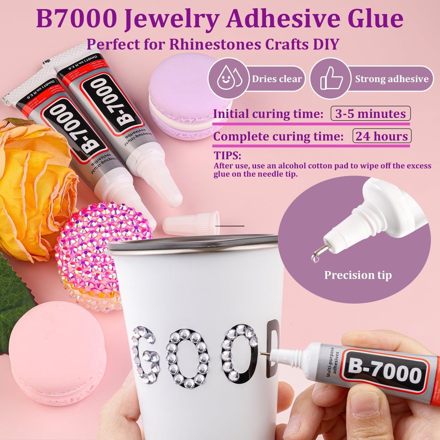 30000Pcs Clear Rhinestones for Bedazzling with B7000 Jewelry Glue, Bedazzler Kit Flatback Gems, Resin Rhinestones for Crafting Crafts Clothing Shoes Fabric Nail Art Assorted Size 2/3/4/5/6mm
