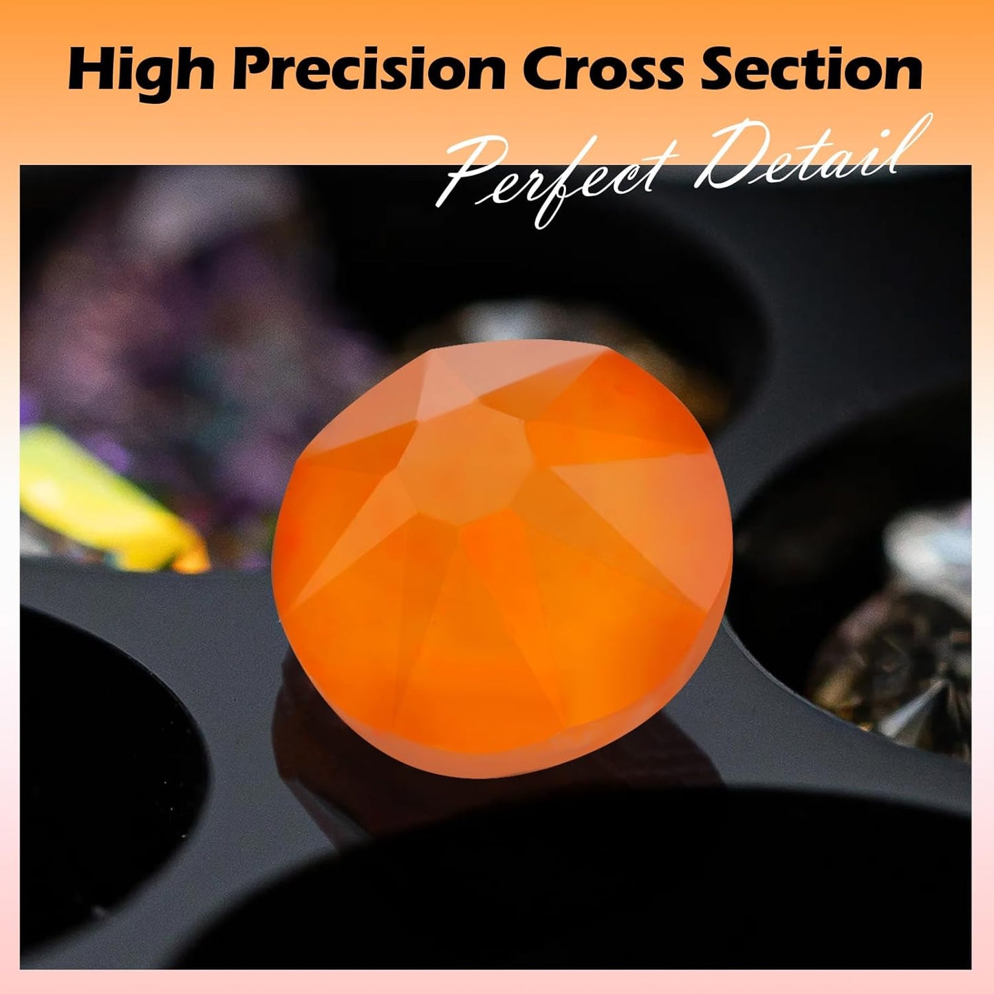 Neon Orange Flatback Rhinestones, Glass Rhinestones for Nail Art and Craft, Glue Fix, Loose Crystal Gemstones(Neon Orange, SS30, 288pcs, 6.4-6.6mm)