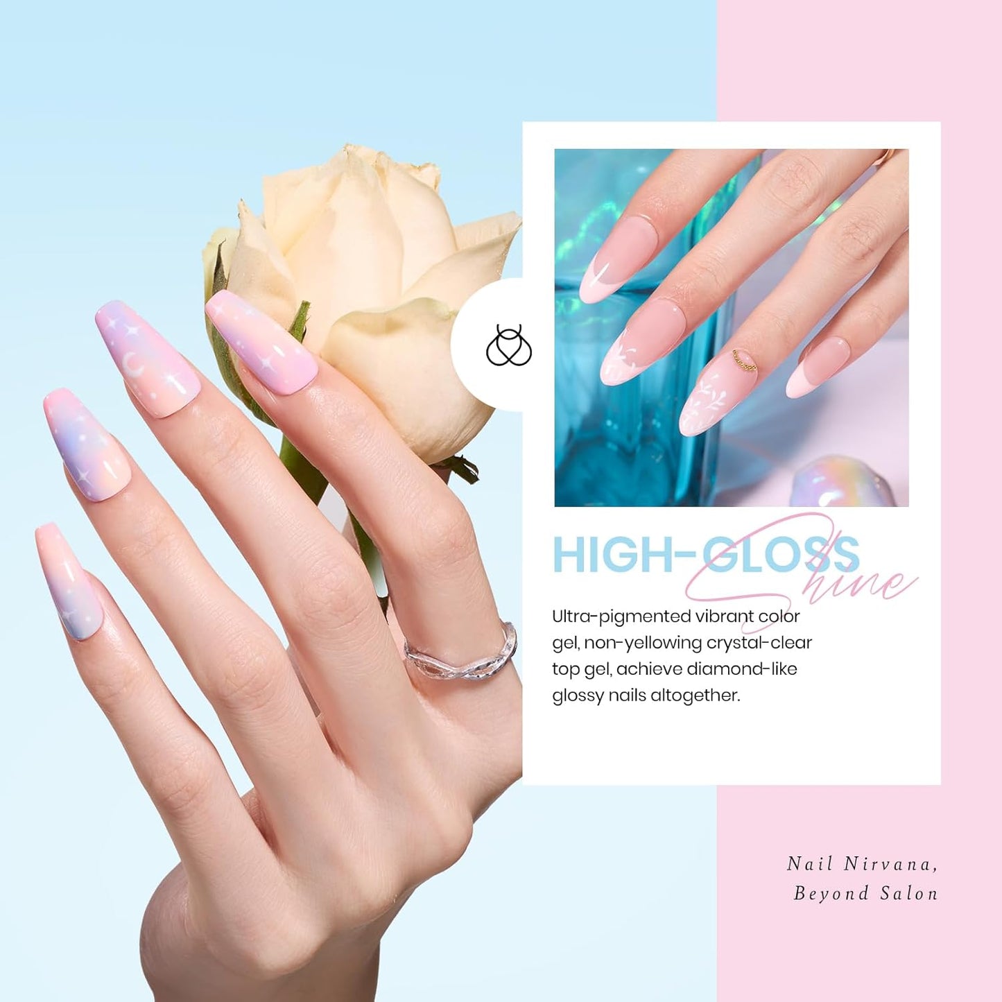 beetles Gel Polish Nail Set 20 Colors Spring Pastel Girly Sparkle Glitter Uv Gel Dreamy Town Collection Macaroon Bright Pastel Nail Manicure Kit with 3Pcs Base Top Coat Gift for Women