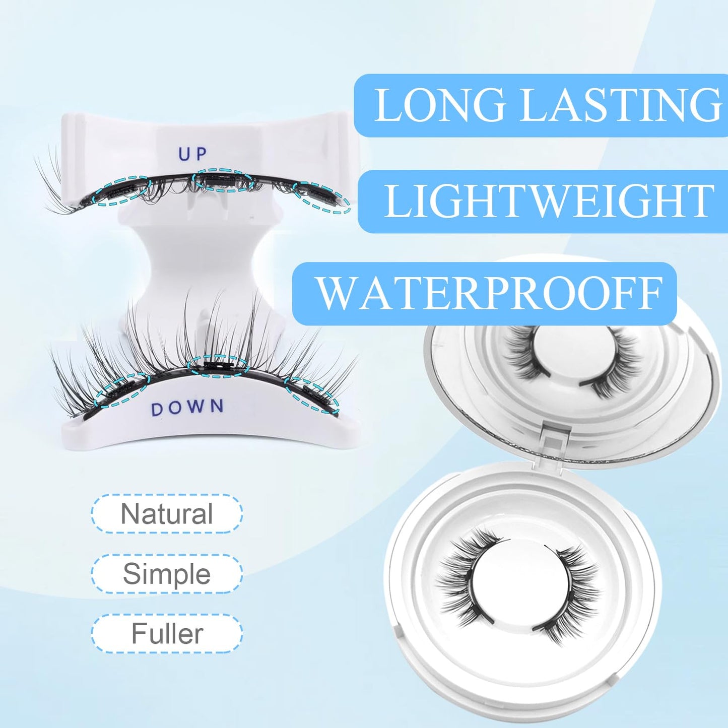 Ealra Craft Magnetic Eyelashes with Applicator,Reusable Magnetic Eyelashes Natural Look,Easy to Wear and Remove Soft Lashes kit No Glue Needed for Women(Fuller)