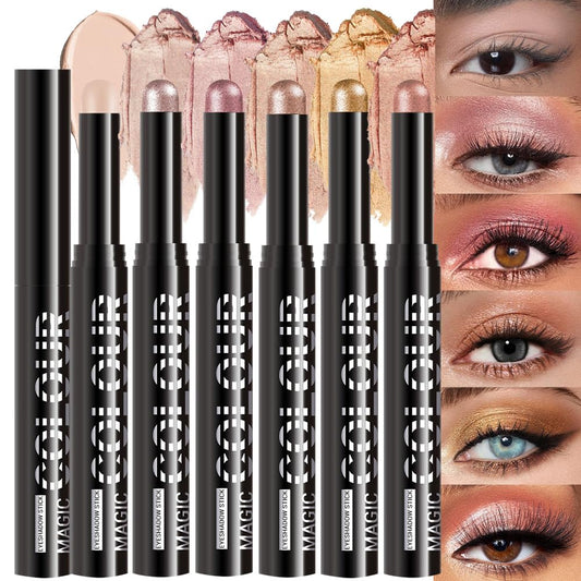 6Pcs Cream Eye Shadow Sticks Makeup for Women, Nude Beige Smoky Pale Rose Gold Rose Gold Champagne Gold Copper Shimmer Matte Eye Shadow Brightener Stick for Eyes, Waterproof Eyeshadow Pencil Set01