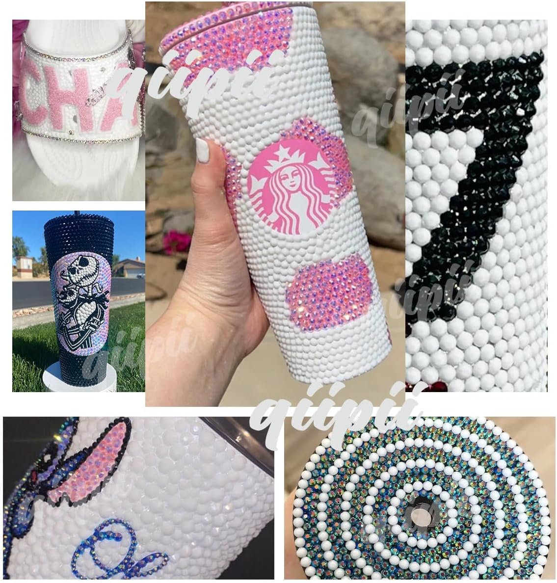 Pure White Resin Rhinestones w B7000 Jewelry Glue for Bedazzling Crafting 3mm 4mm 5mm 6mm Flatback Jelly Stones Bulk SS10 SS16 SS20 SS30 Diamonds Gems for Nails Face Makeup Tumblers DIY Crafts