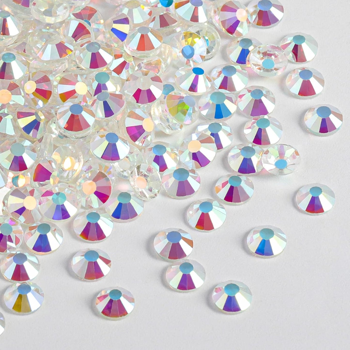 Beadsland 1440 Pieces Flat Back Crystal Rhinestones Round Gems,Transparent AB,SS3,1.2-1.4mm