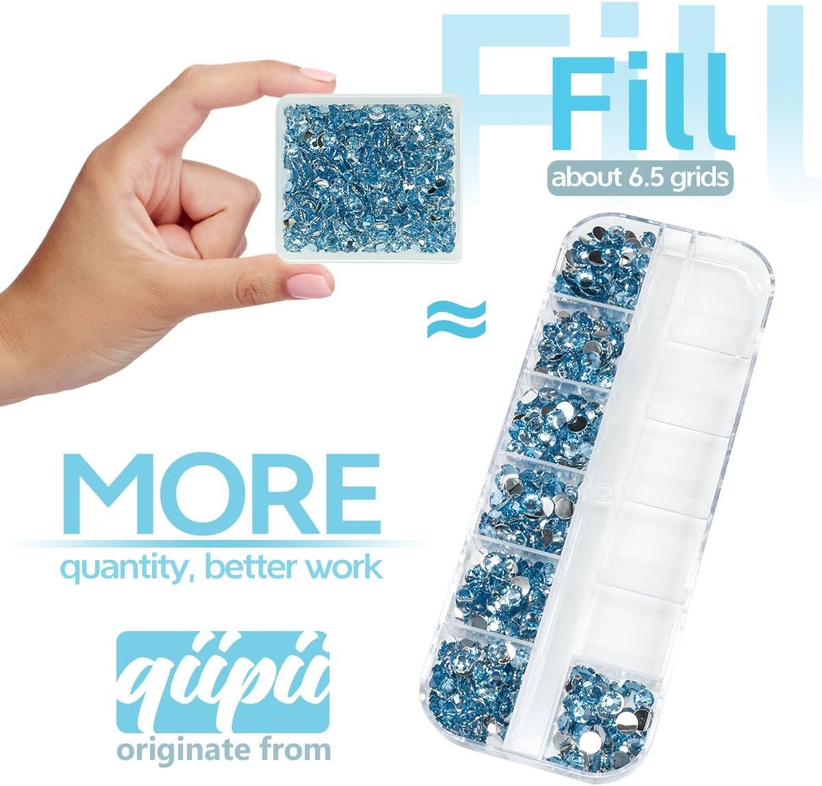 Light Blue Crystal Resin Rhinestones w B7000 Jewelry Glue for Bedazzling Crafting Sky Blue Flatback Stones 3mm 4mm 5mm 6mm Diamonds Crystals Gems Charms for Nails Face Makeup Tumblers Crafts