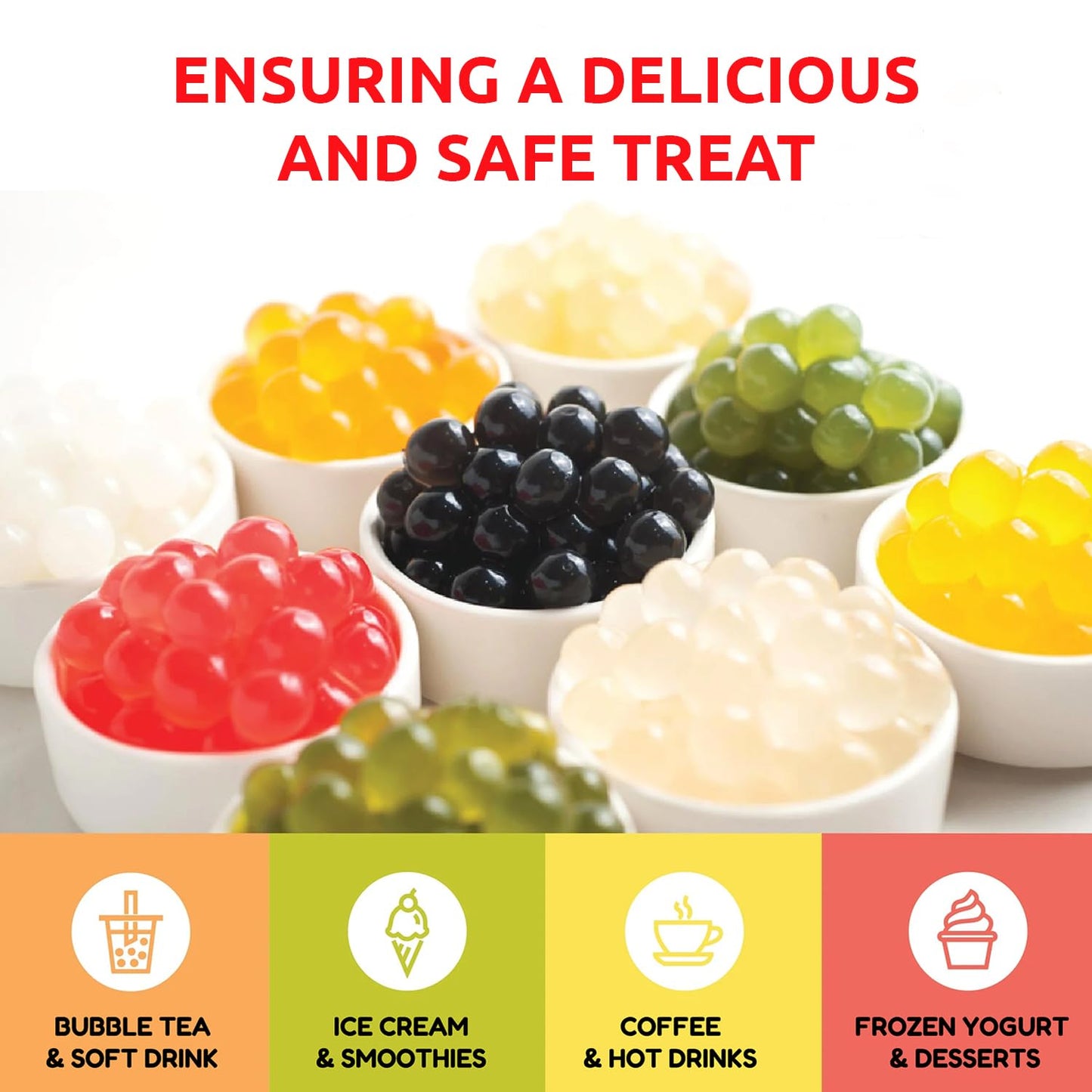 Fanale Popping Boba Pearls for Bubble Tea - 7 lb |Pineapple Flavor | Bursting Boba Pearls Bubble | Fruit Juice Flavor for Shakes, Dessert, Smoothie