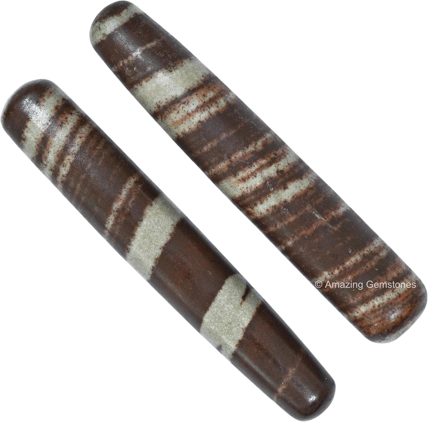 Amazing Gemstone Narmada Stone Crystal Wand Massage Stick - Pelvic Wand Gua Sha for Adults - Crystals and Healing Stones Massage Wands for Adults Gifts (Smooth)