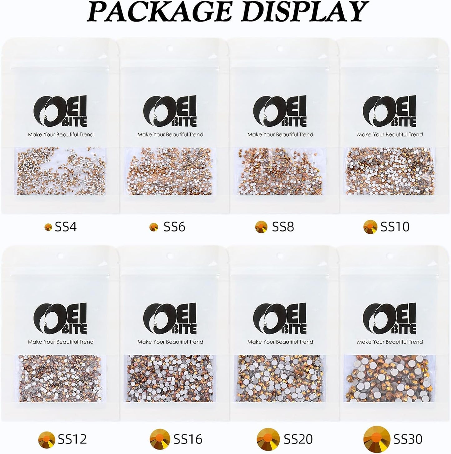 Gold Flatback Rhinestones, Glass Rhinestones for Nail Art and Craft, Glue Fix, Loose Crystal Gemstones(Gold, SS12, 1440pcs, 2.9-3.0mm)