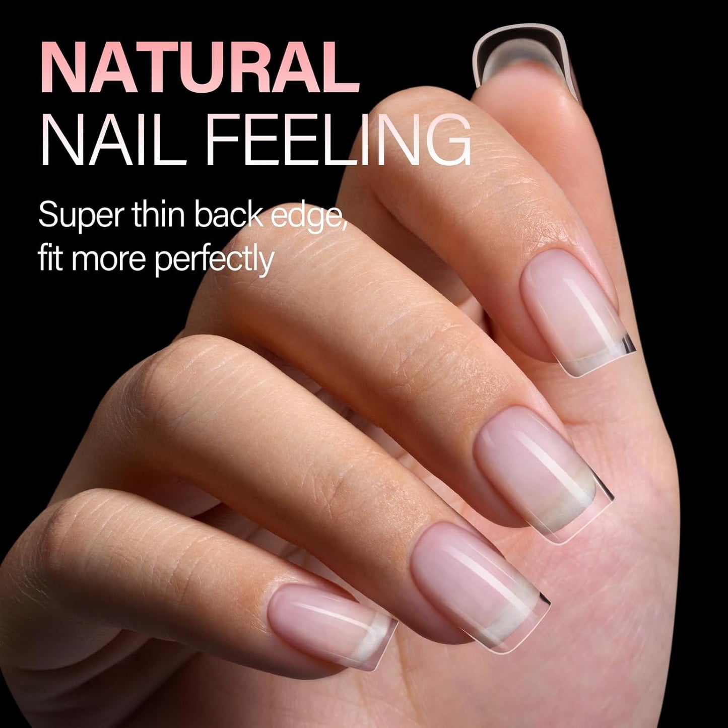 AILLSA Short Square Nail Tips, Fake Thickened Half Matte Nails Tips, Pre-shaped Press on False Nail Tip for Nail Salon 256PCS with Storage Box