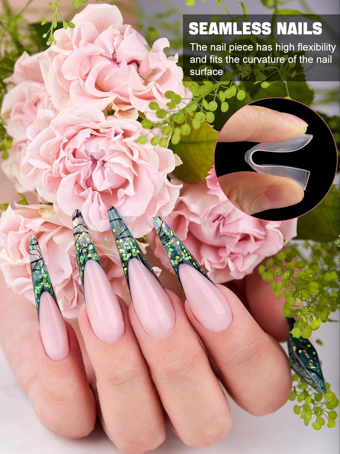 EBANKU 120Pcs Matte Dual Nail Forms, Square Poly Extension Gel Nail Forms Full Cover Nail Molds for Solid Builder Nail Gel Nail Art Design Salon&DIY 12 Sizes