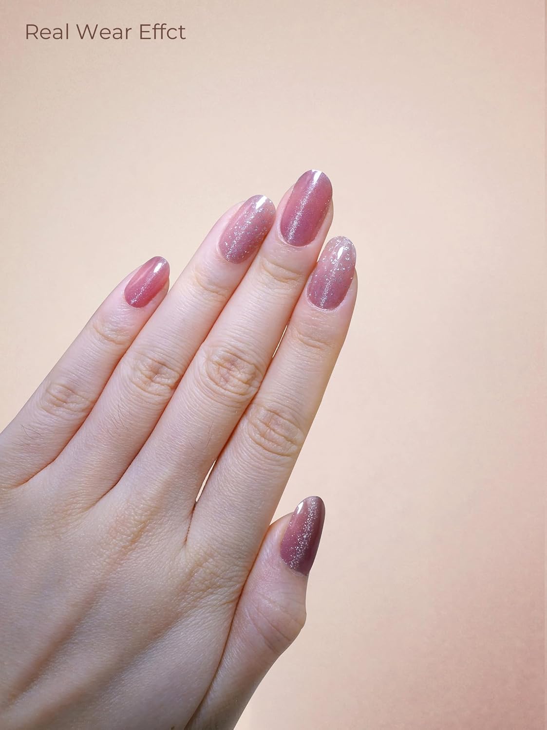 Pre Cured Gel Nail Strips - 44PCS Salon Quality Gel Nail Stickers - Long Lasting Polish Wraps for Women no UV Light Needed Easy Apply& Remove (Starry Pink Sky）