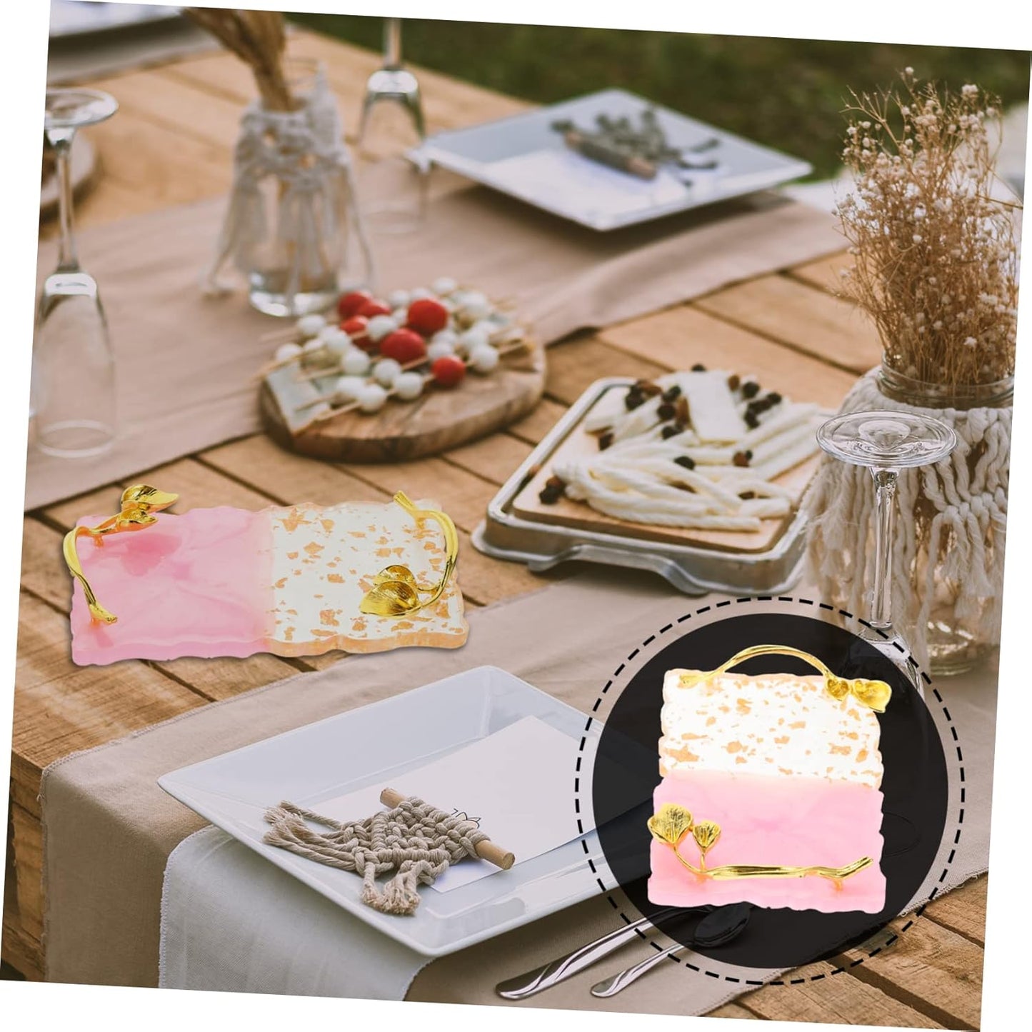 FOMIYES 5pcs Nail Palette Polish Plate Nail Design Nail Dish Makeup Mixing Pallet Nails Stickers Nail Polish Tray Nail Display Tray Vintage Frame Nail Stand Copper Plating Make up Bracket