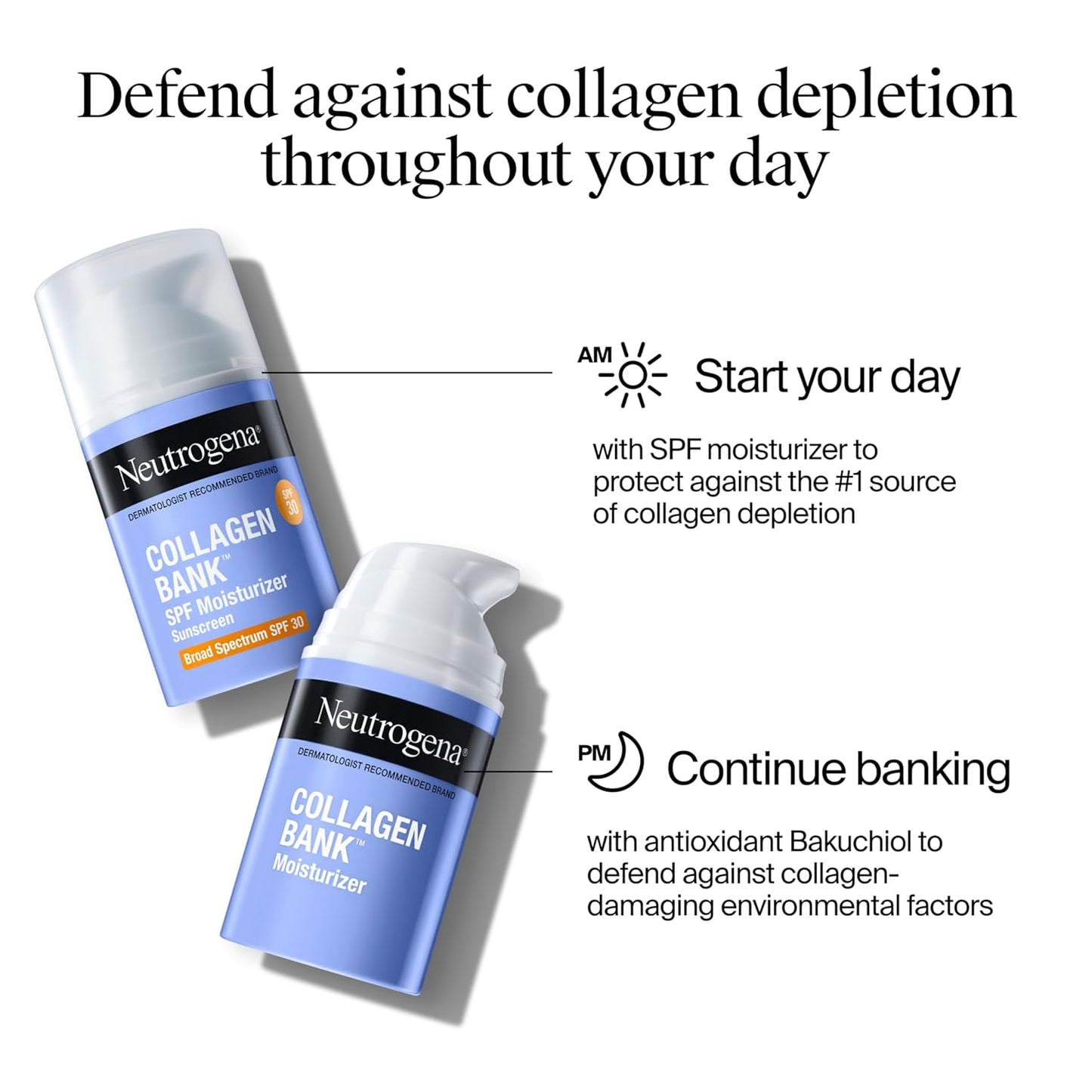 Neutrogena Collagen Bank Face Moisturizer, Daily Anti-Aging Face & Neck Collagen Cream with Bakuchiol, Face Lotion to Support Skin’s Natural Collagen for Visibly Plump Skin, 2 fl. oz