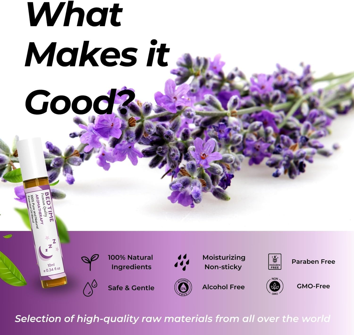 Benatu Bedtime Essential Oil Roll On Blend (with Tangerine, Lavender, Marjoram Oil)- Travel Size Relaxing Roller for Body Topical Massage, Natural Scent Aromatherapy Gift for Women & Men 10ml