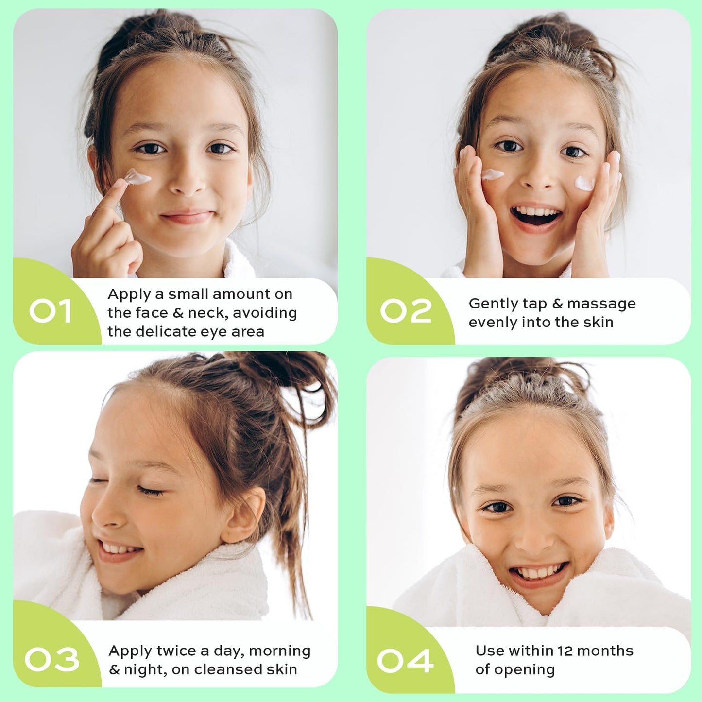 Face Moisturizer with Hyaluronic Acid Face Cream for Kids - Facial Cream & Gentle Moisturizer with Strawberry Extract & Vitamin E - Daily Facial Cream Moisturizer for Dry & Sensitive Skin 50ml