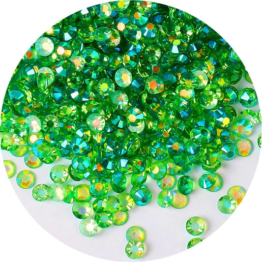 2250 Pcs SS16 4mm AB Flatback Rhinestones for Nails Art Crafts Transparent Glitter Round Gems Crystals DIY Clothes Shoes(Clear Green AB)