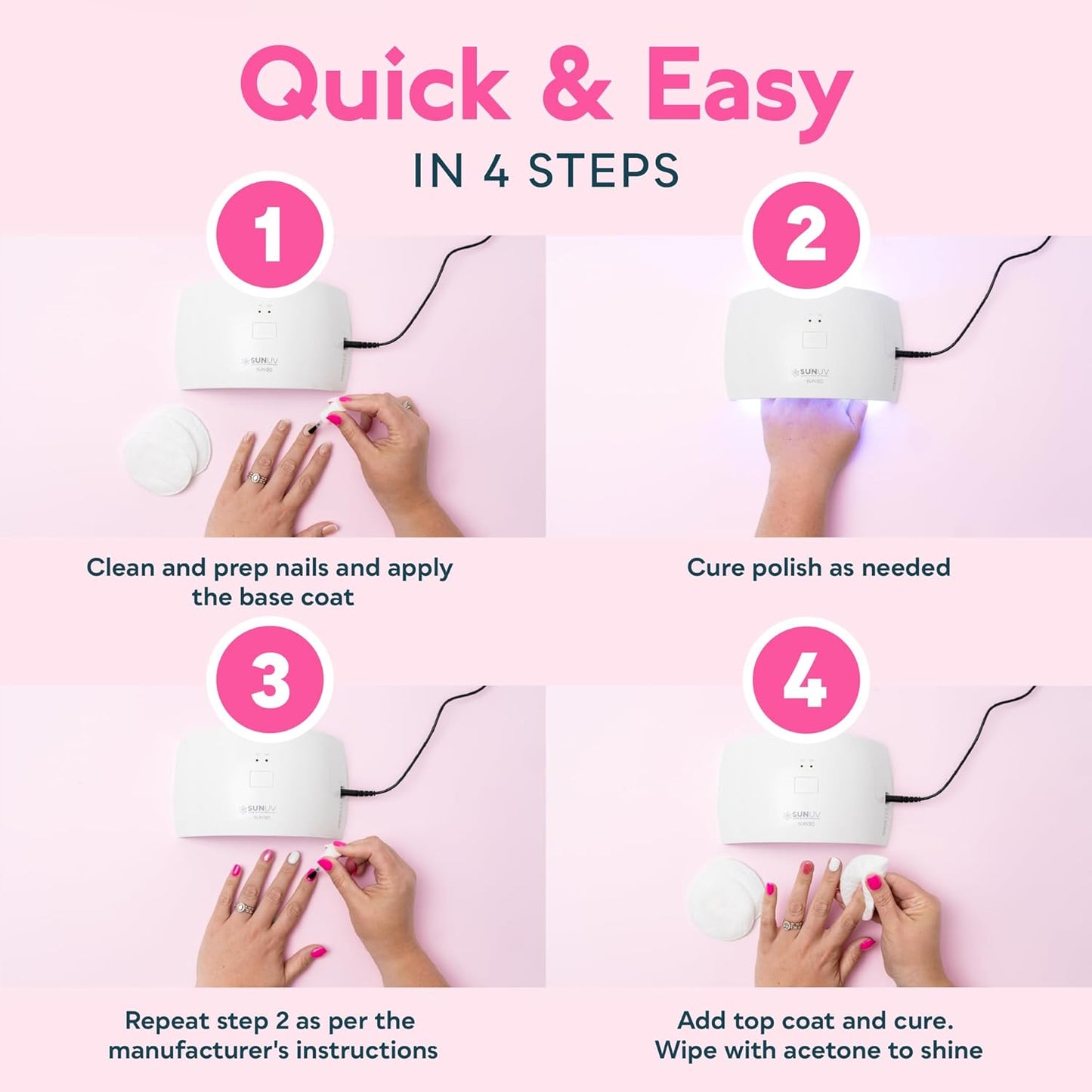 SUNUV LED UV Light for Nails, UV Dryer for Gel Polish Nail Lamp with Sensor 2 Timers SUN9C White Gift for Women Girls