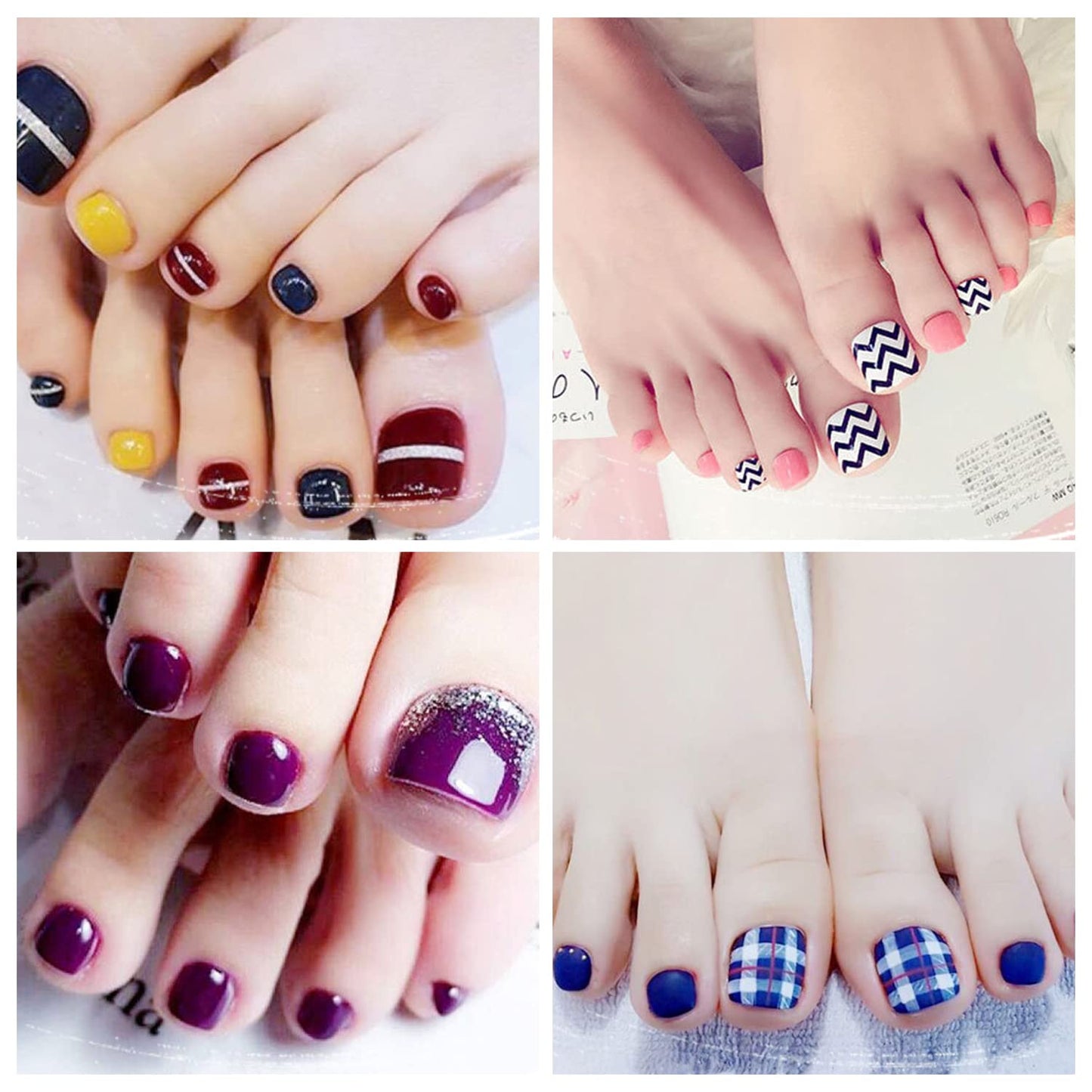 660 Pieces 30 Sheets Toe Nail Polish Strips Nail Stickers Full Nail Wraps Self Adhesive Nail Art Stickers Nail Strips for Women Girl Nail Accessories with Nail File