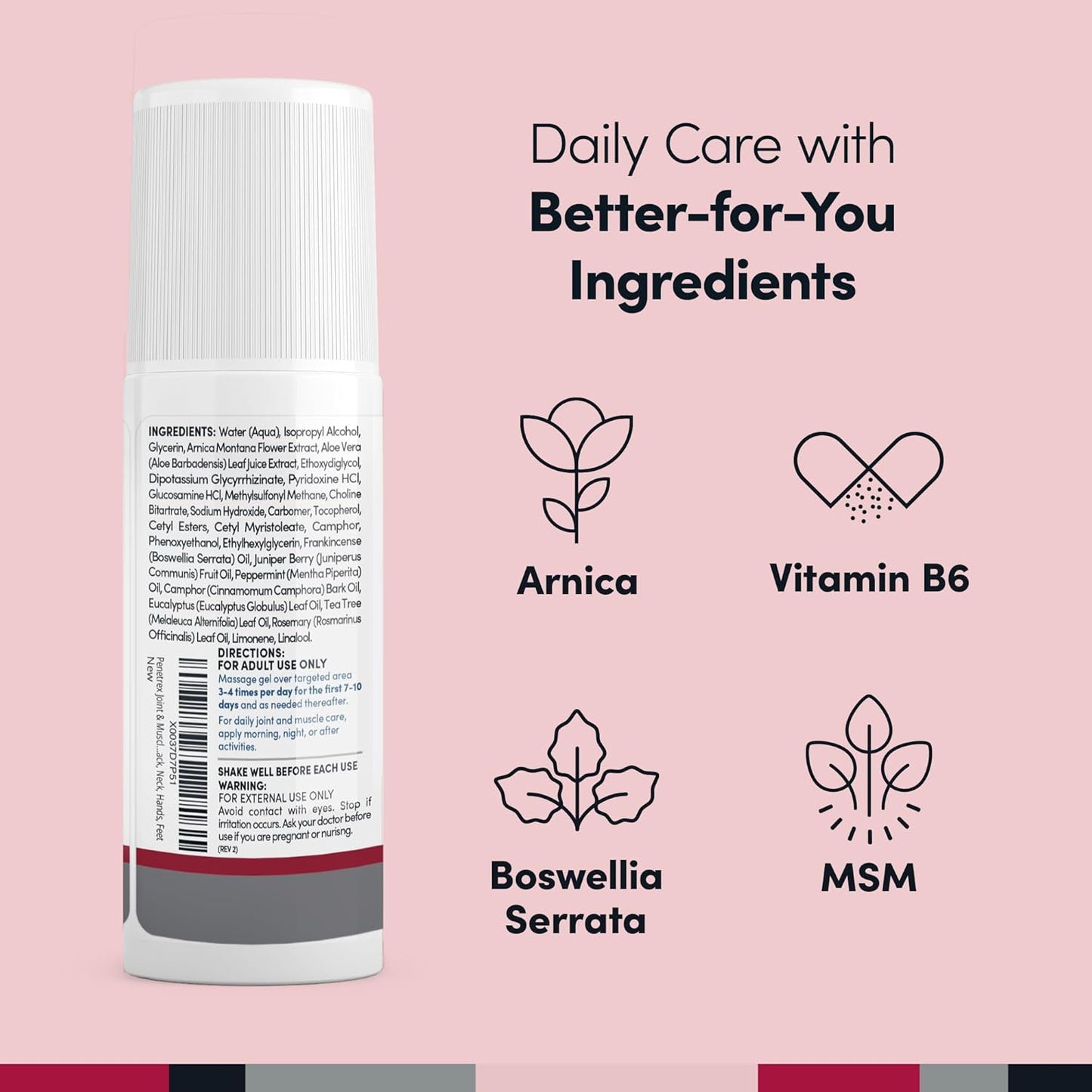 Penetrex Joint & Muscle Therapy Trio - Soothing Comfort for Back, Neck, Hands, Feet - Premium Whole Body, Rub with Arnica, Vitamin B6 MSM & Boswellia - 2oz, 3oz, 4oz