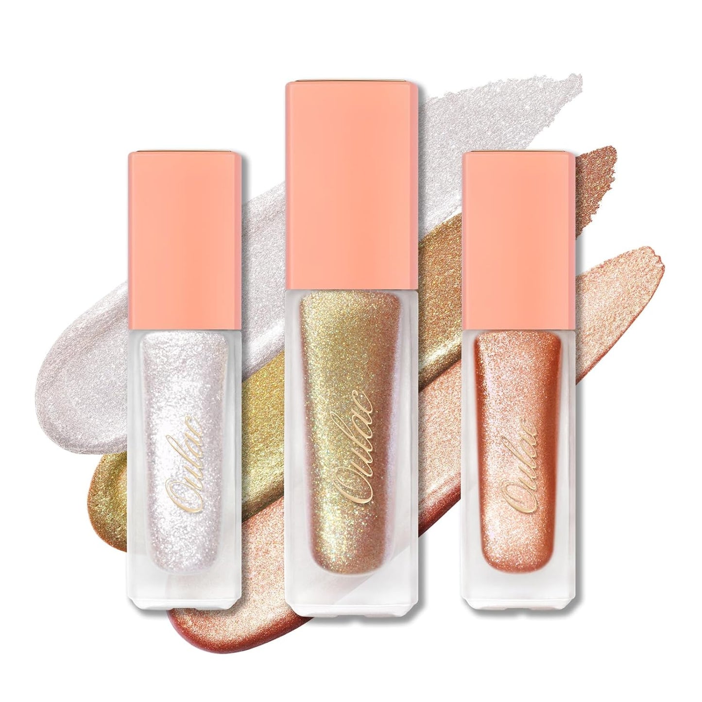 Oulac Liquid Glitter Eyeshadow Liquid Shimmer Eyeshadow Liquid Eyeliner Non-sticky One-Swipe Coverage with Quick-Drying Crease-resistant Formula Set 2