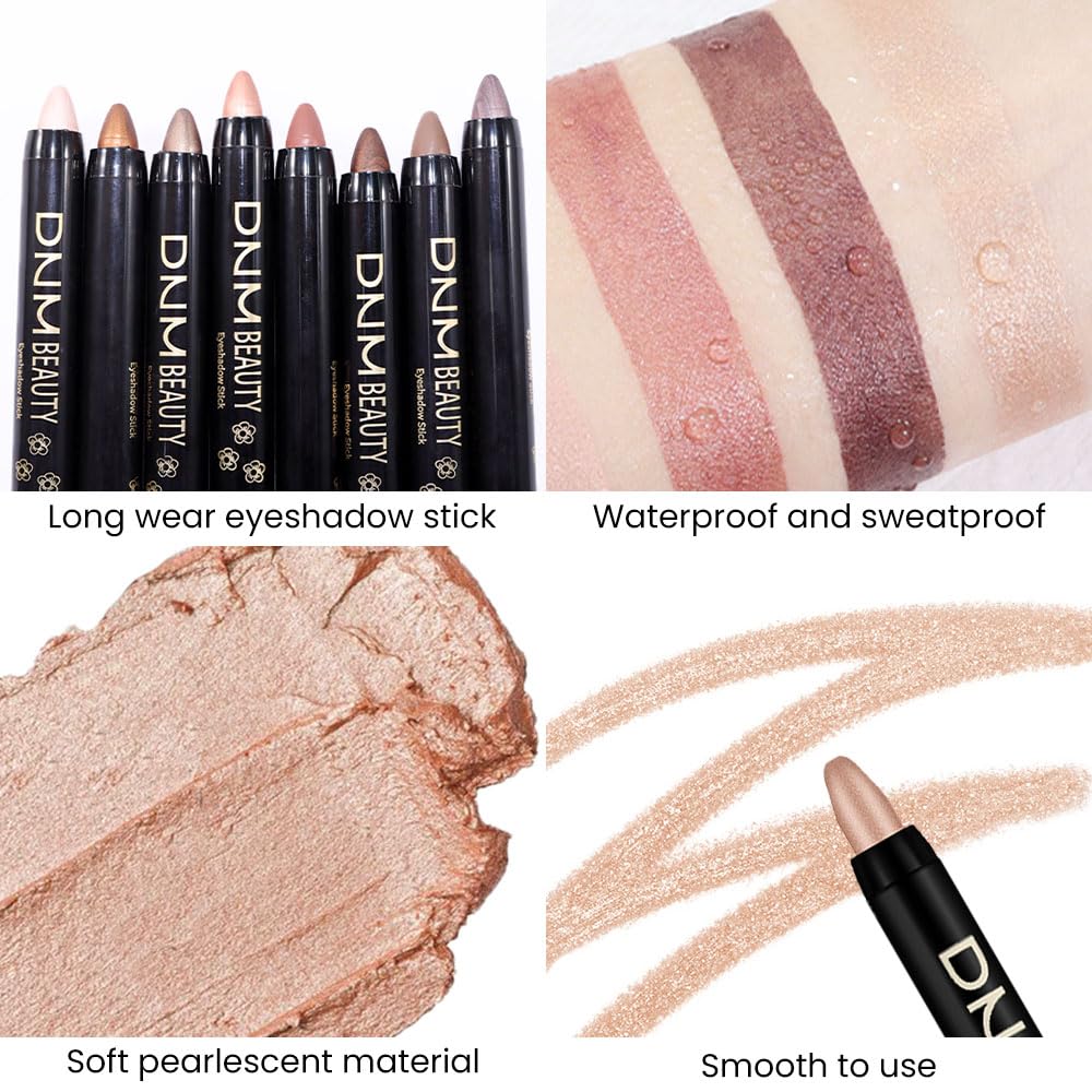 evpct 2Pcs Cream Eye Shadow Brightener Sticks Set for Eyes, Caramel Matte Pencil Eye shadow Applicator Stick Pen Palette Makeup Waterproof sombras en crema para ojos 25 + 29