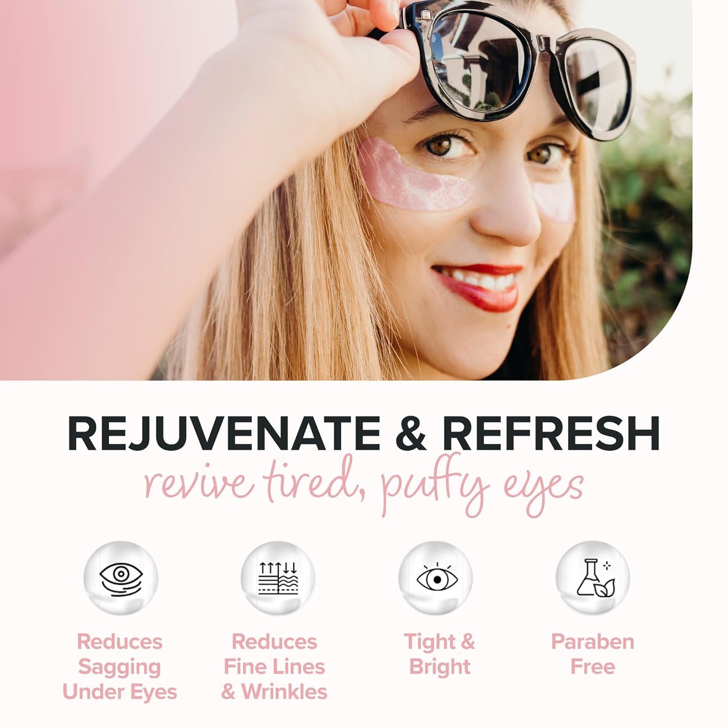 ToGoSpa Rose Gold EYES, Dark Circle Warrior | Premium Clean Anti-Aging Gel Pads with Collagen, Hyaluronic Acid, Aloe Vera, Vitamins C & E, 1 Pack - 3 Pair