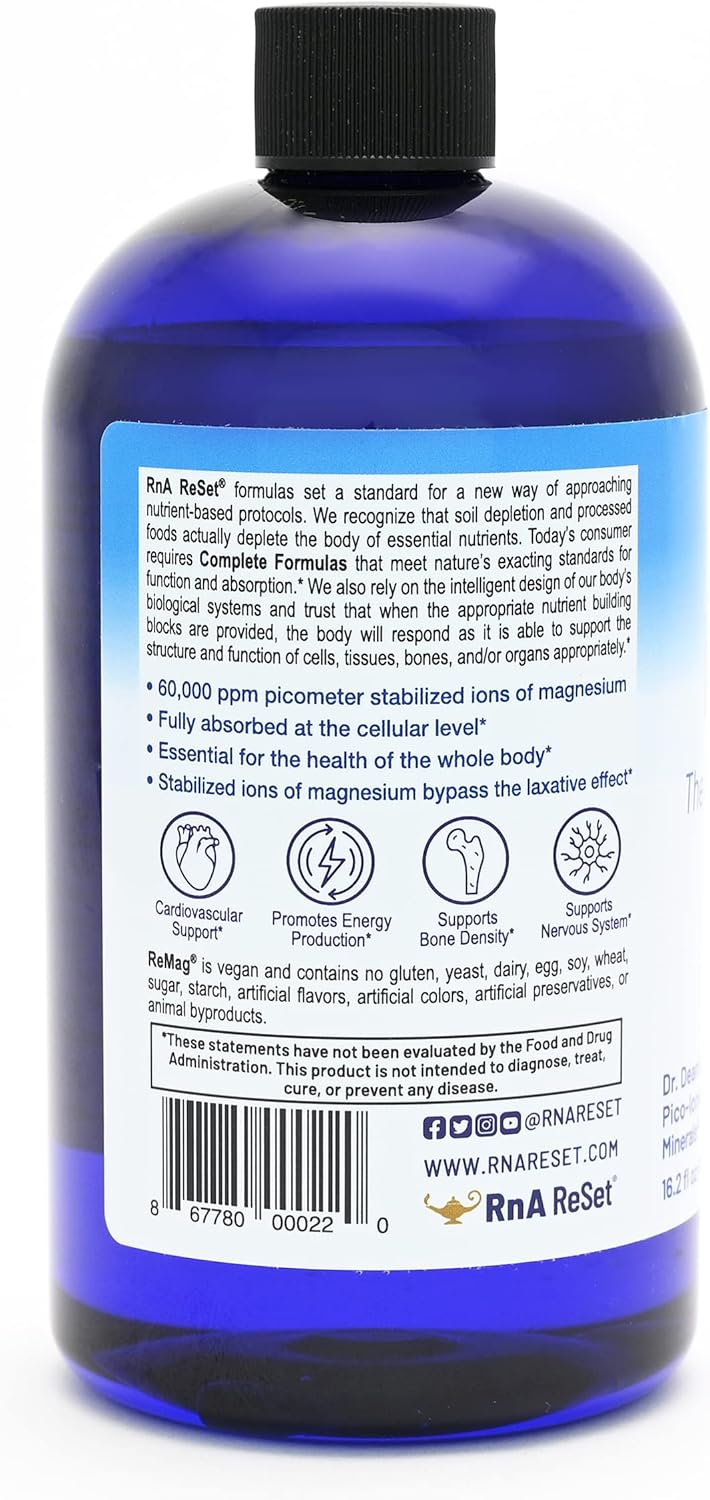 RnA ReSet ReMag – High Absorption Magnesium Chloride Liquid, 8.1 Fl Oz (2-Pack)
