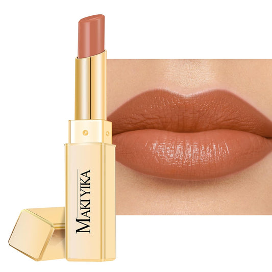MAKI YIKA Moisture Nude Lipstick for Women Hydrated Tinted Lip Balm for Dry Cracked Lips Weightless Glossy Lip Color Juicy Finish,MA064 Fair Nude