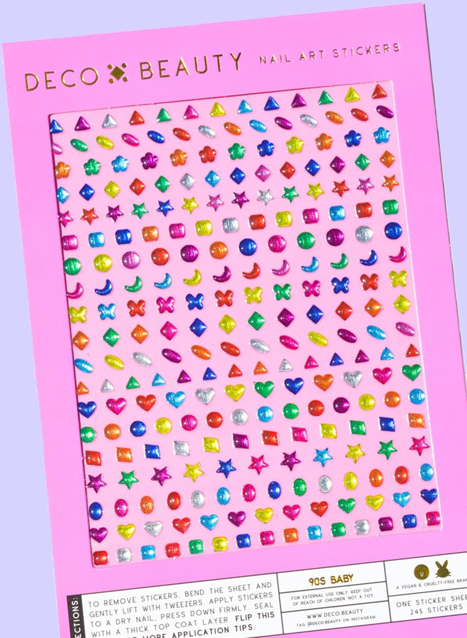 90s Baby Nail Stickers - Lightweight & Easy-to-Apply Nail Art with Cute & Trendy Designs - Durable & Long-Lasting Nail Stickers for Women, Ideal for DIY Manicures