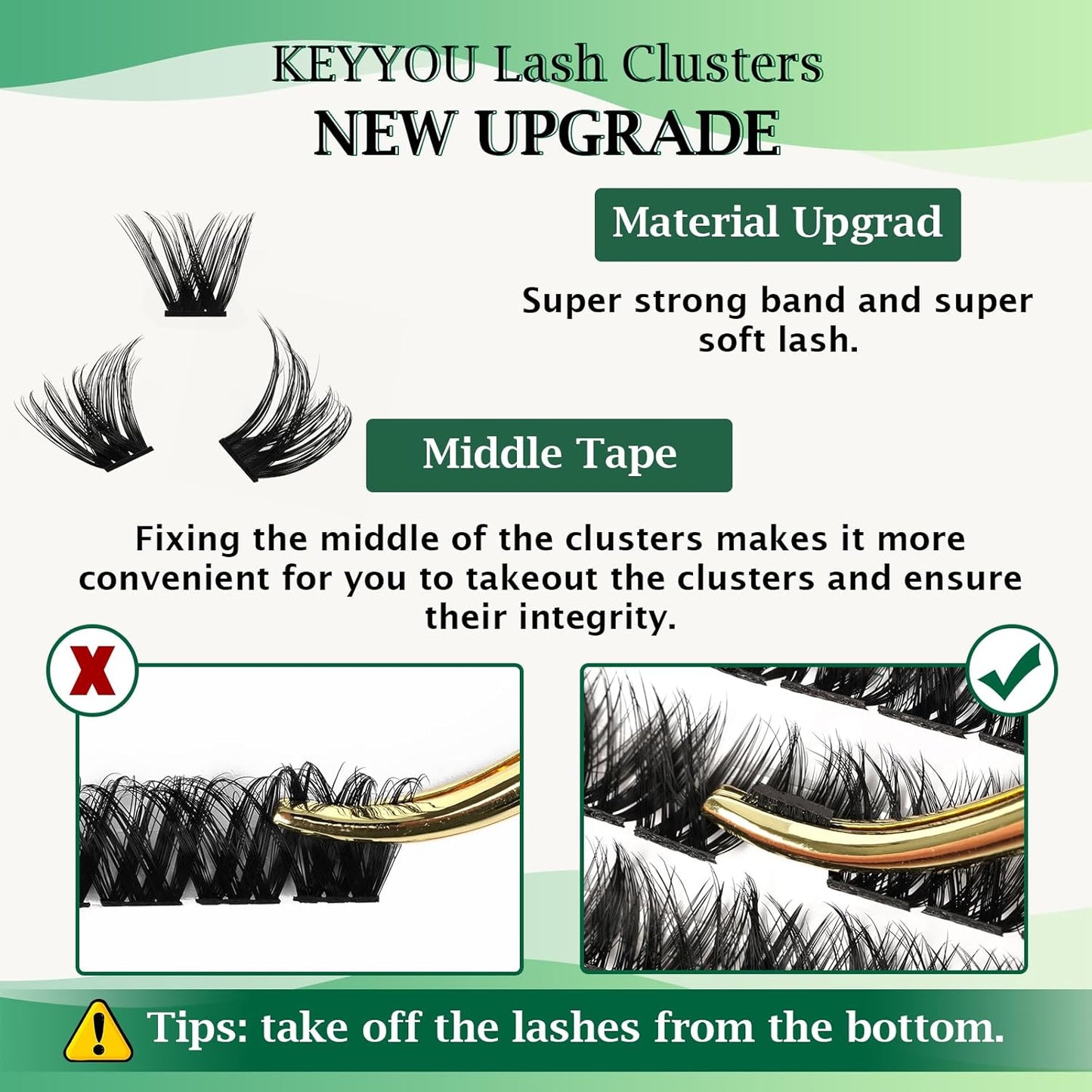 Lash Clusters,96 Pcs Cluster Lashes D Curl 18mm DIY Lash Extensions Eyelash Clusters,KEYYOU Volume Wispy Individual Lashes Soft&Comfortable Easy DIY at Home(Y07,D-18mm)