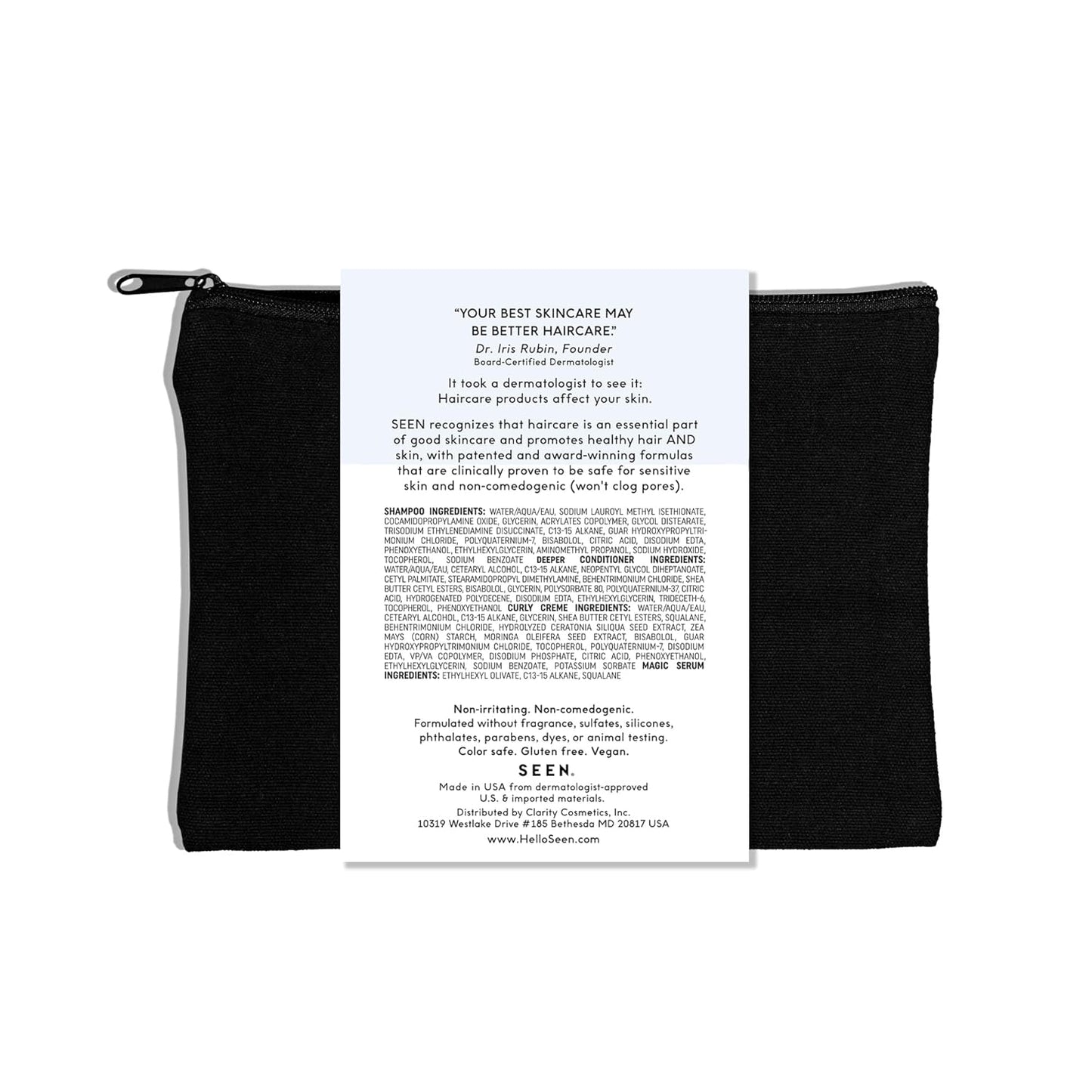 SEEN Curly On The Go Kit, Fragrance Free - Non-Comedogenic & Safe for Sensitive Skin - Sulfate-Free, Curl-Defining Styling Hair Bundle - Anti Frizz - Heat Protectant