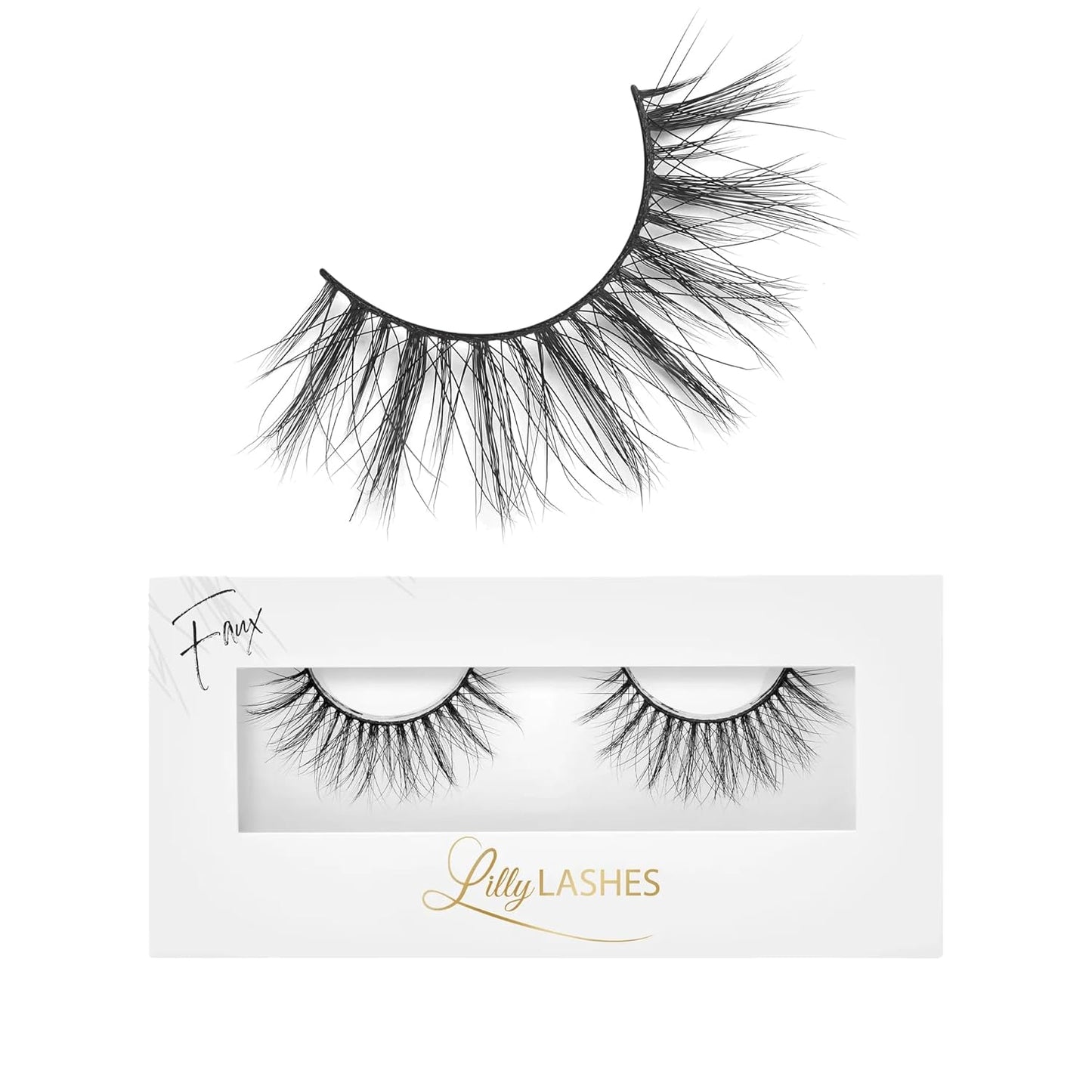 Lilly Lashes Goddess in Lite Faux Mink, Strip Lashes, Natural Lashes, Reusable False Lashes Natural Look, Lash Strips with Luxury Silk Like Fibers, No Lash Glue Included