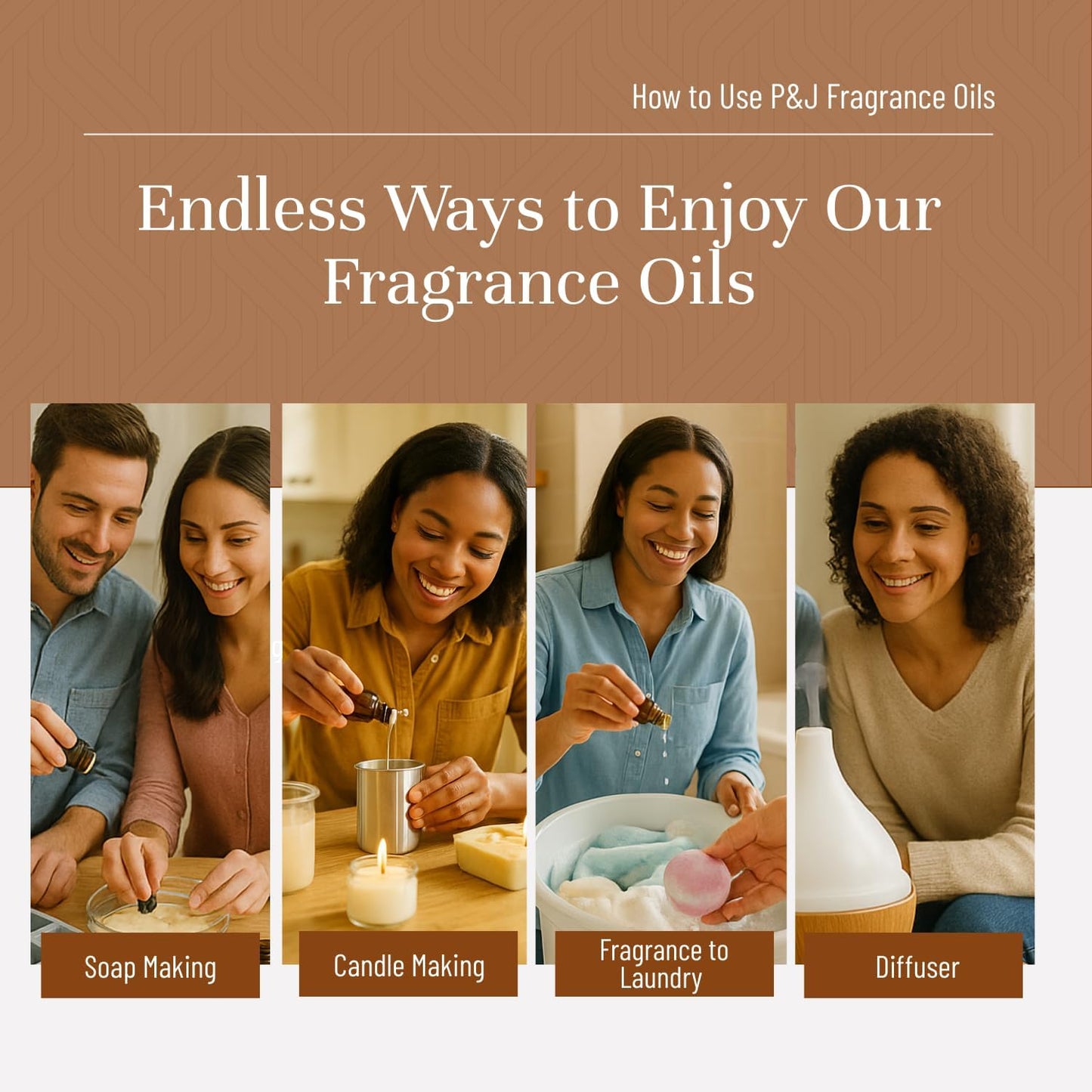 P&J Fragrance Oil Autumn Set | Brown Sugar, Apple, Harvest Spice, Vanilla, Forest Pine, and Snickerdoodle Candle Scents for Candle Making, Freshie, Soap Making Supplies, Diffuser Oil Scents