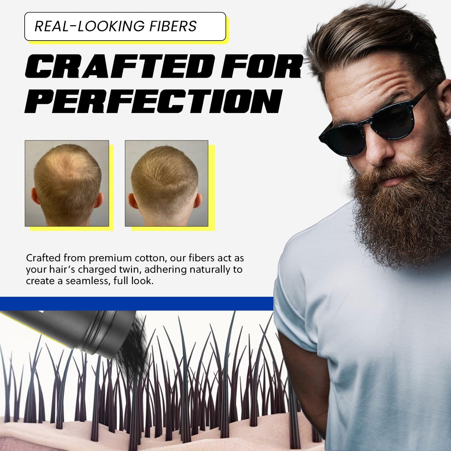 PrimeLook Hair Building Fibers, Luxurious Building Fibers for Thinning Hair, Superior Formula for Men & Women, Instant Volume, Matches Colors (27.5g, Blonde)