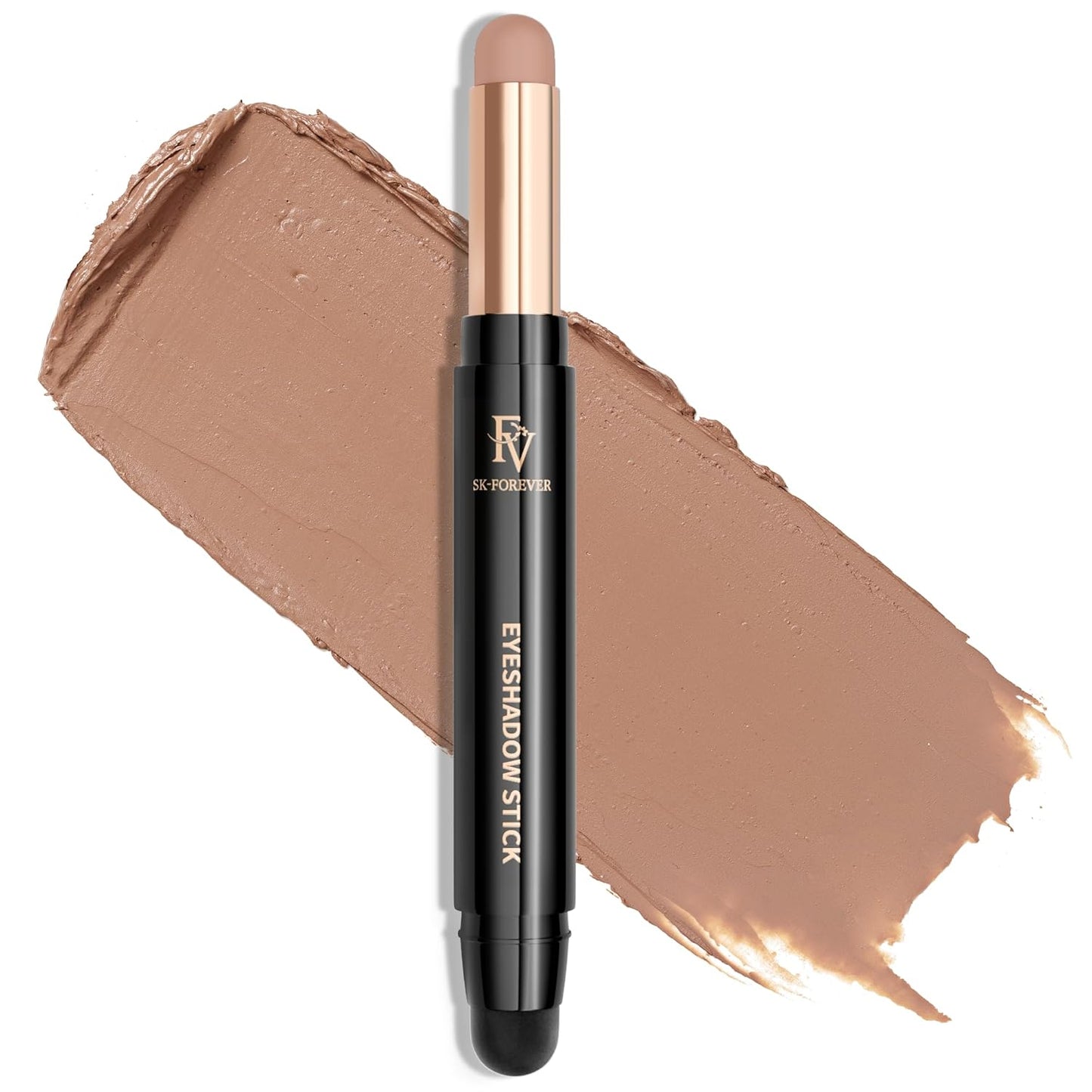 FV Long Lasting Cream Eyeshadow Stick, Waterproof & High Pigmented Eye Shadow Sticks Duo with Blending Sponge, Crease-Proof & Natural Finish Eyeshadow Pencil, Vanilla Matte